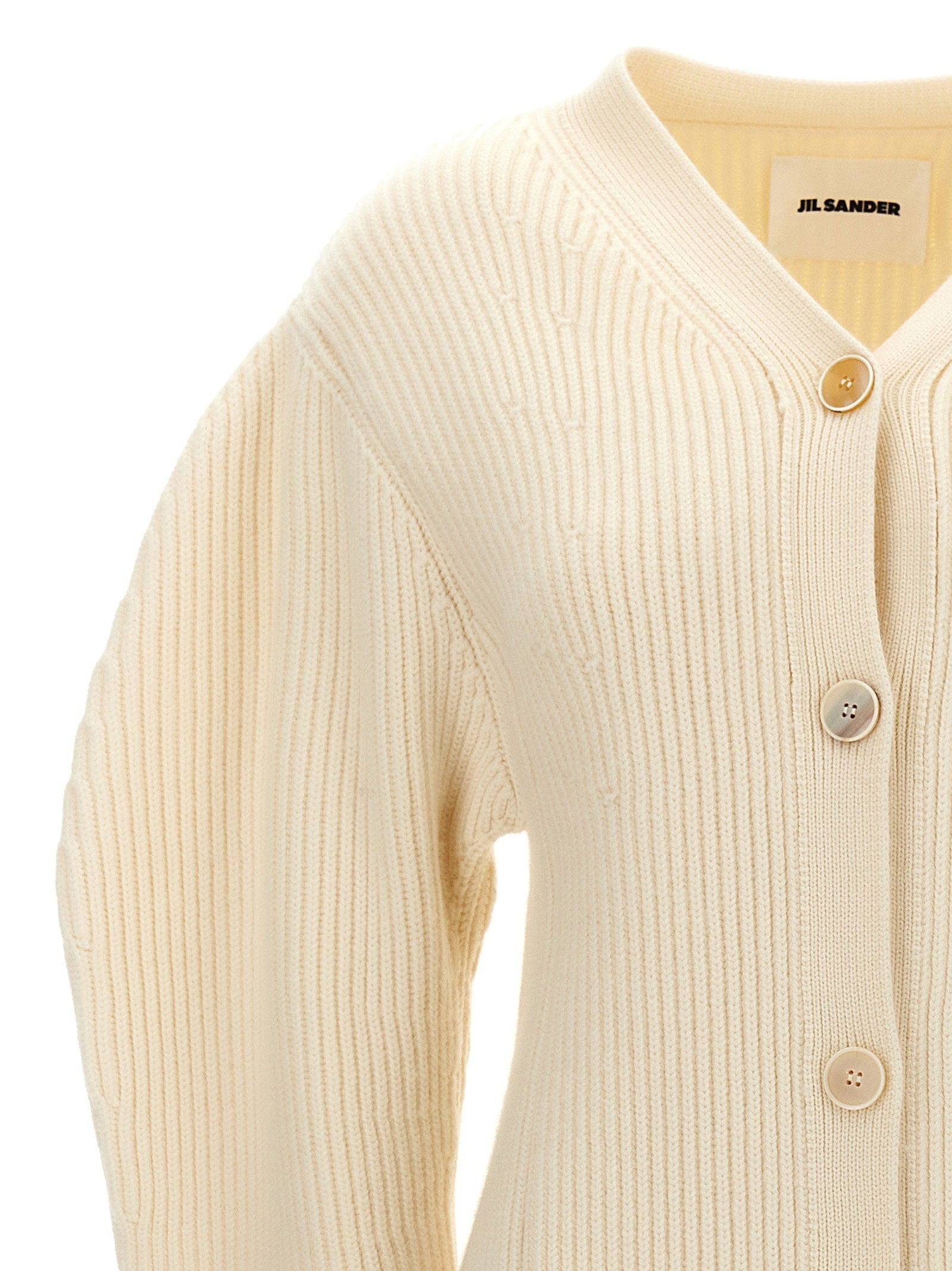 Jil Sander Ribbed Cardigan – 100% wool - view 3