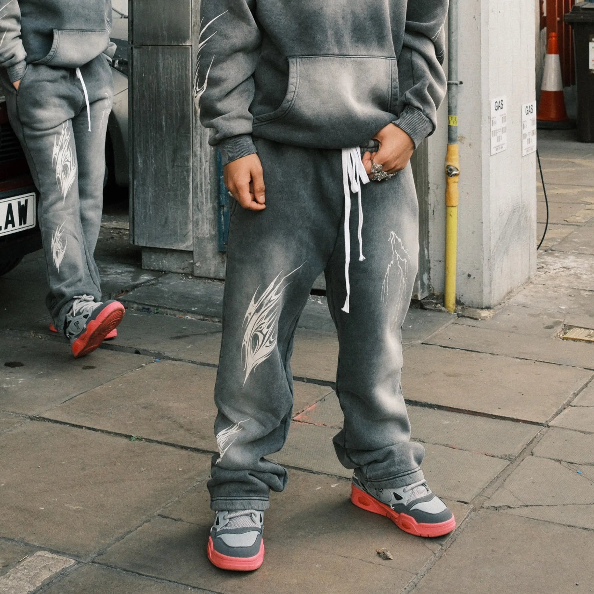 Fully Paid Acid Wash Grey Sweatpants - view 2