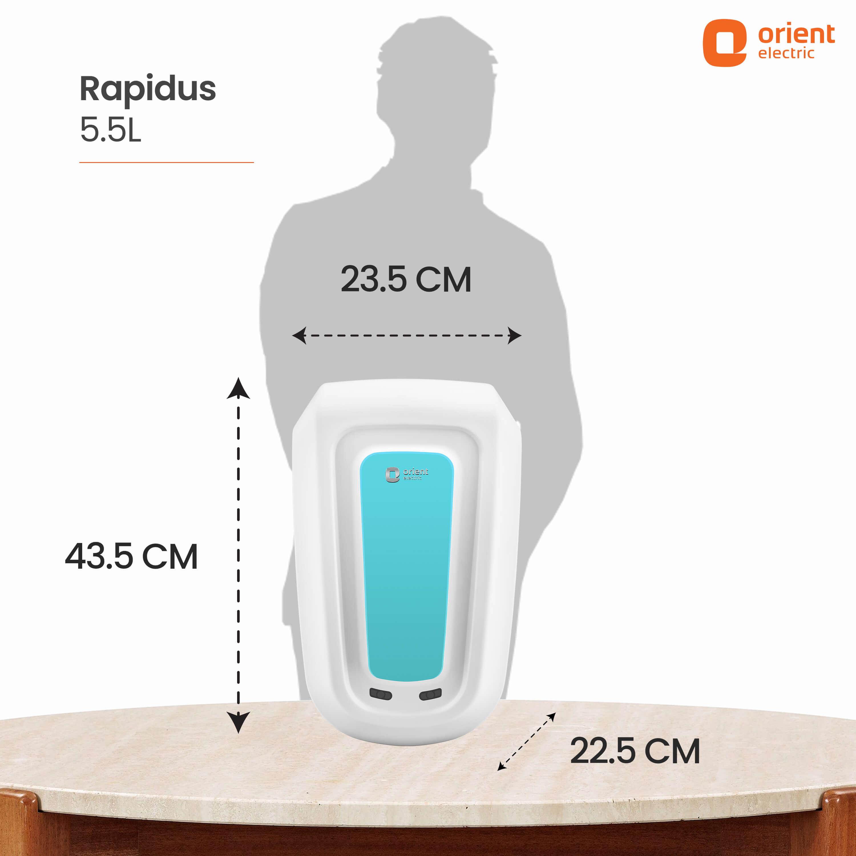 orientelectric Rapidus 5.5L Instant Water Heater (Geyser) White - view 9