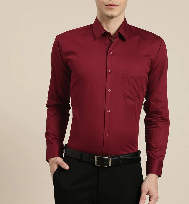 BlackTree Combo of 4 Cotton Shirt for Man ( Maroon,Pista,Navy Blue and White ) - view 2