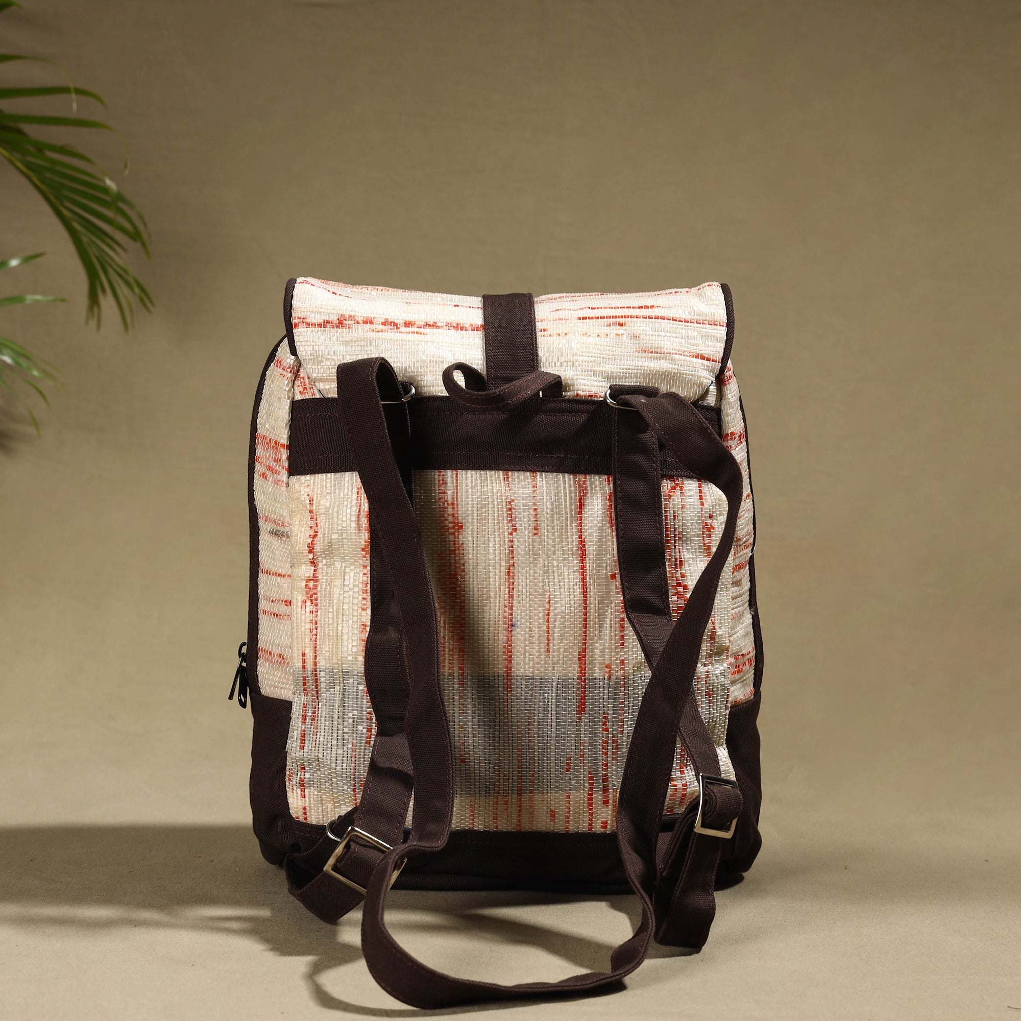 ECOKAARI Beige - Upcycled Weave Handcrafted Mini Backpack - view 3