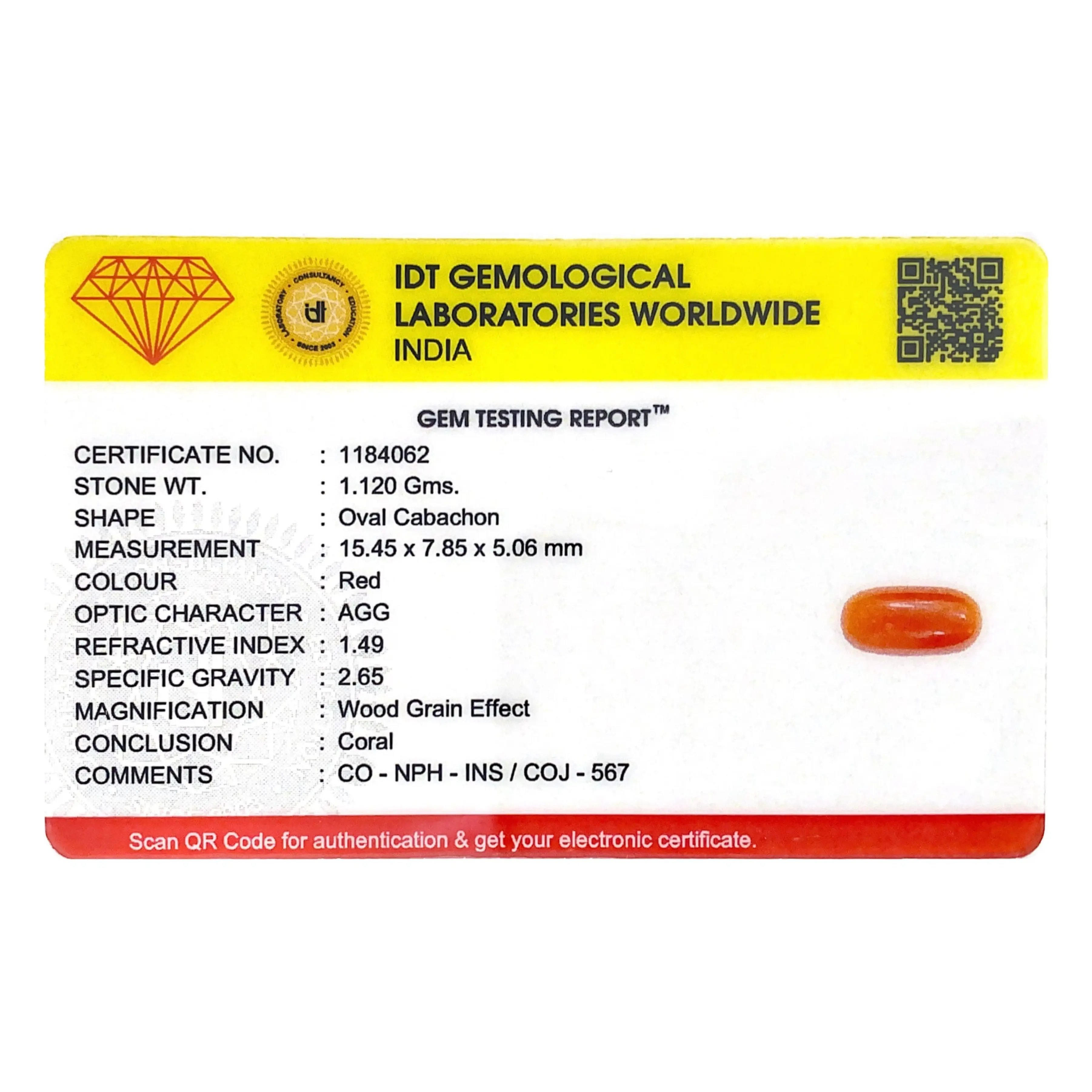 Pramogh Red Coral - 5.6 Carat - view 4