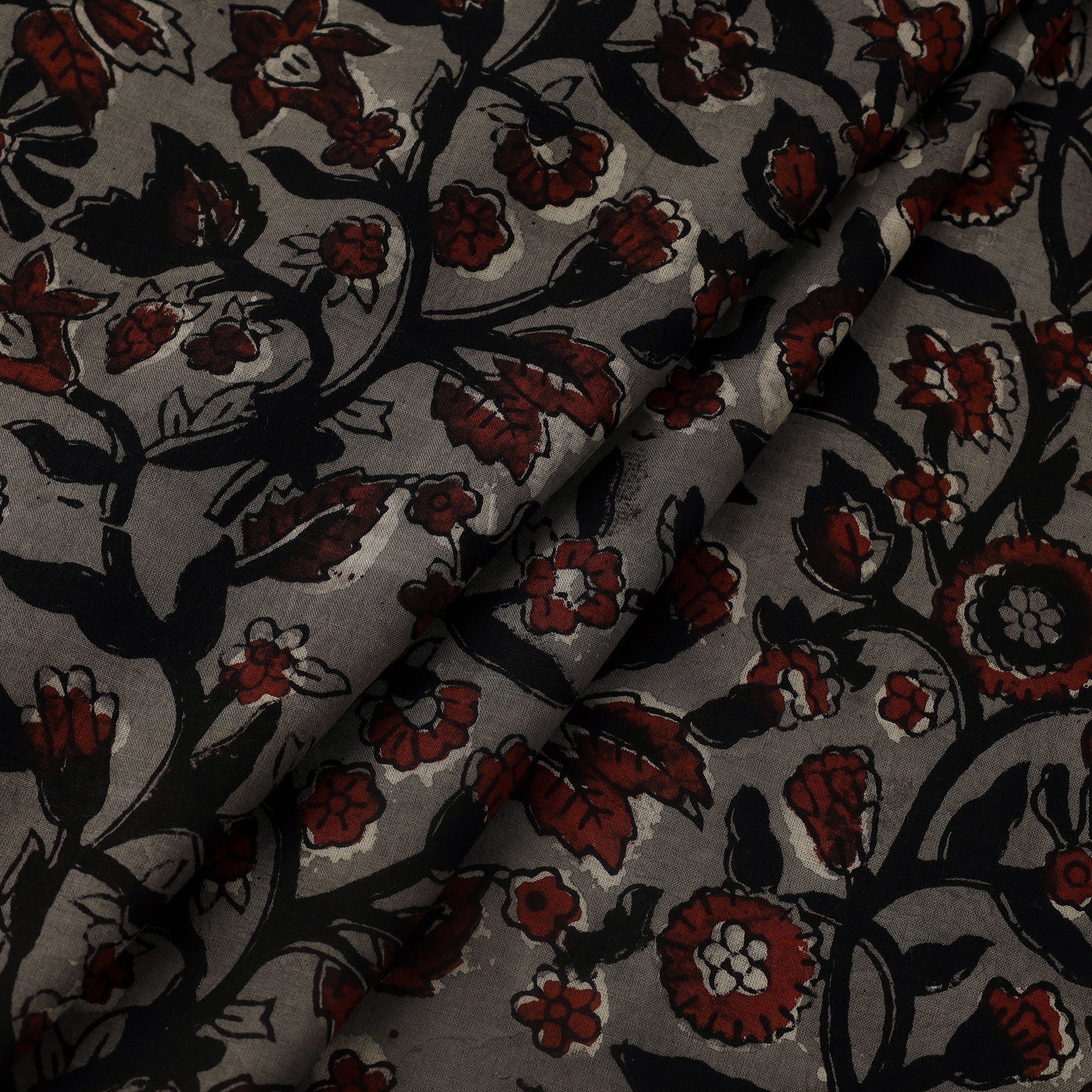 ARTISAN HAND BLOCK PRINTS Black - Block Print Cotton Jahota Fabric 34 - view 2