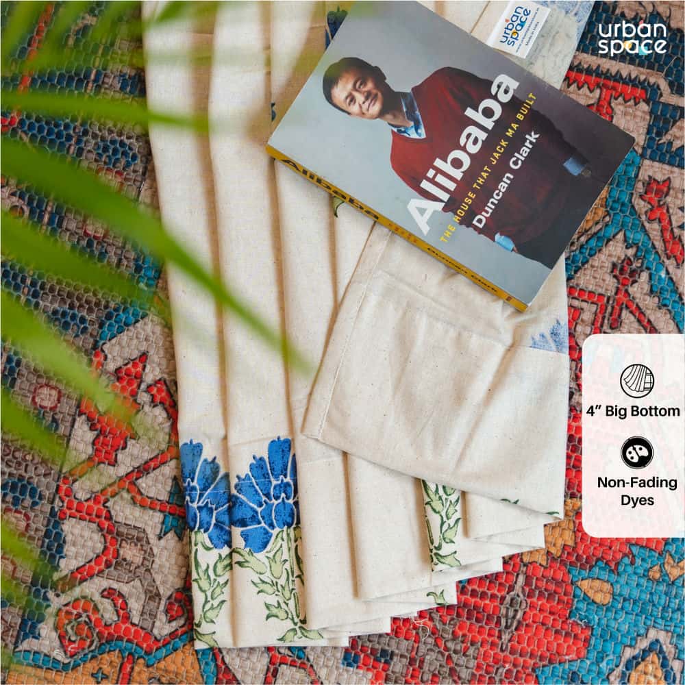 Urban Space -Home Furnishing Store 100% Cotton Room Darkening Curtains, Pack of 2 - Marigold Blue - view 3