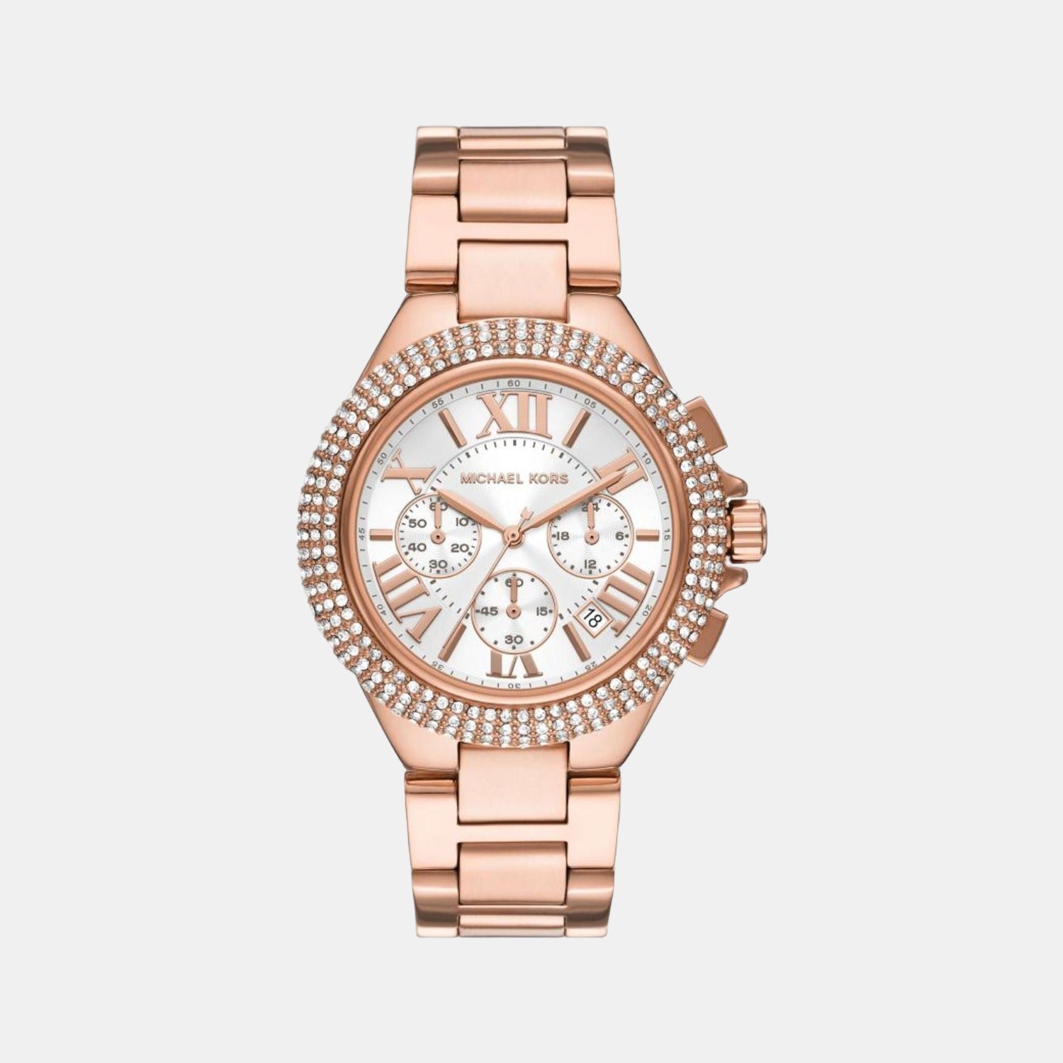 Michael Kors Camille Women Quartz White Dial Chronograph Stainless Steel Watch MK6995