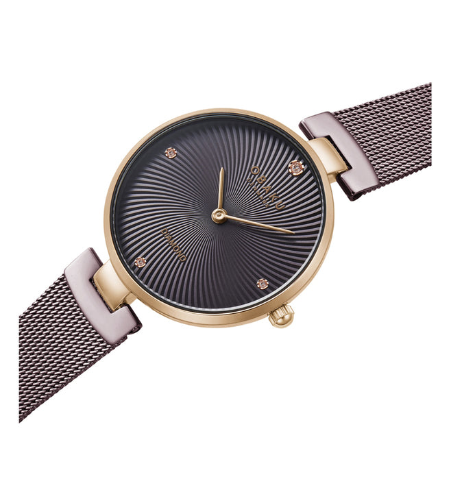 Obaku Diamant Women Quartz Brown Dial Analog Stainless Steel Watch V256LXVNMN-DD - view 4