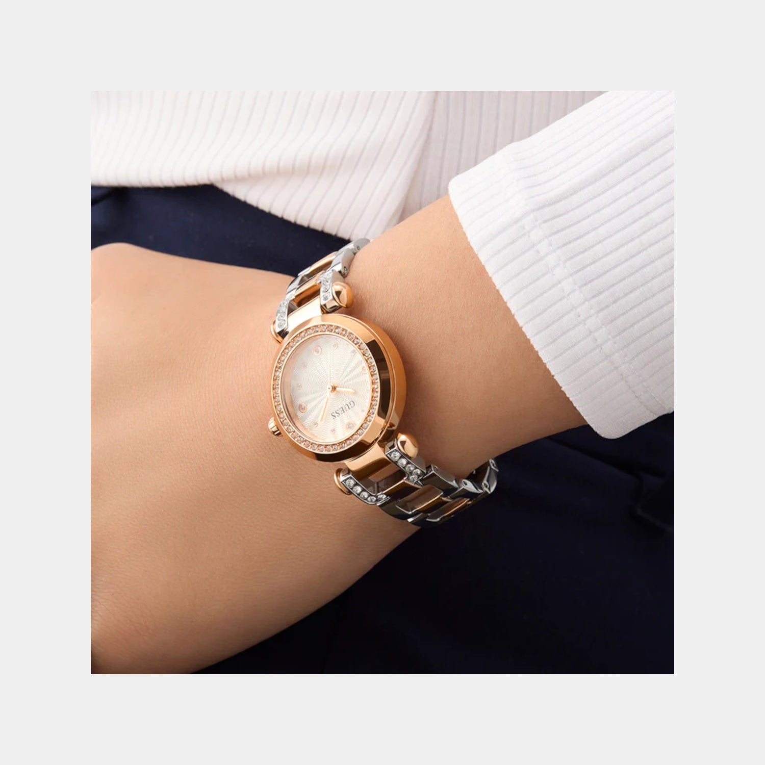 Guess Bejeweled Women Quartz Silver Dial Analog Stainless Steel Watch GW0869L2 - view 6
