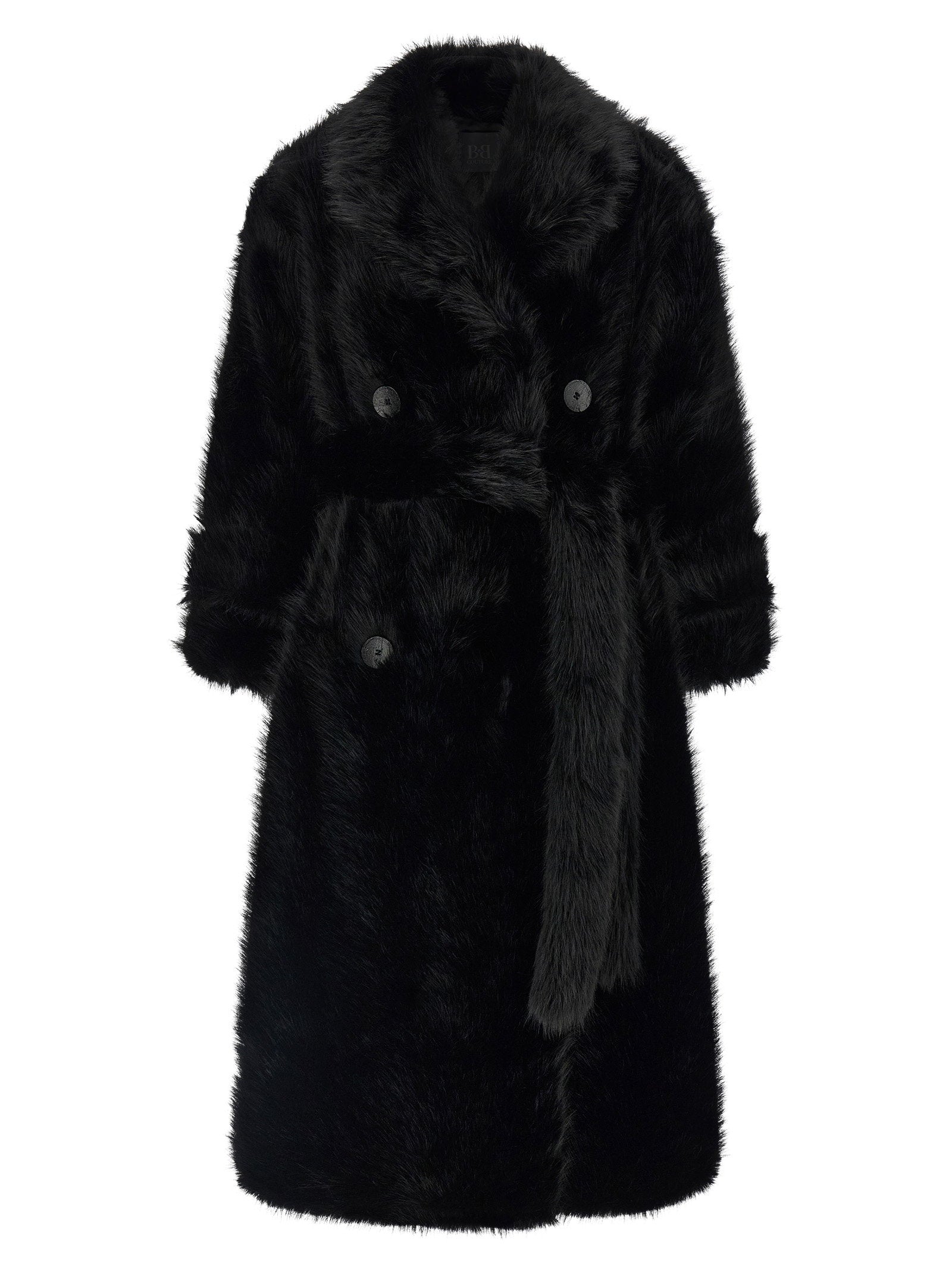 B&B Couture Jackie Eco-fur Trench Coat – 100% polyester