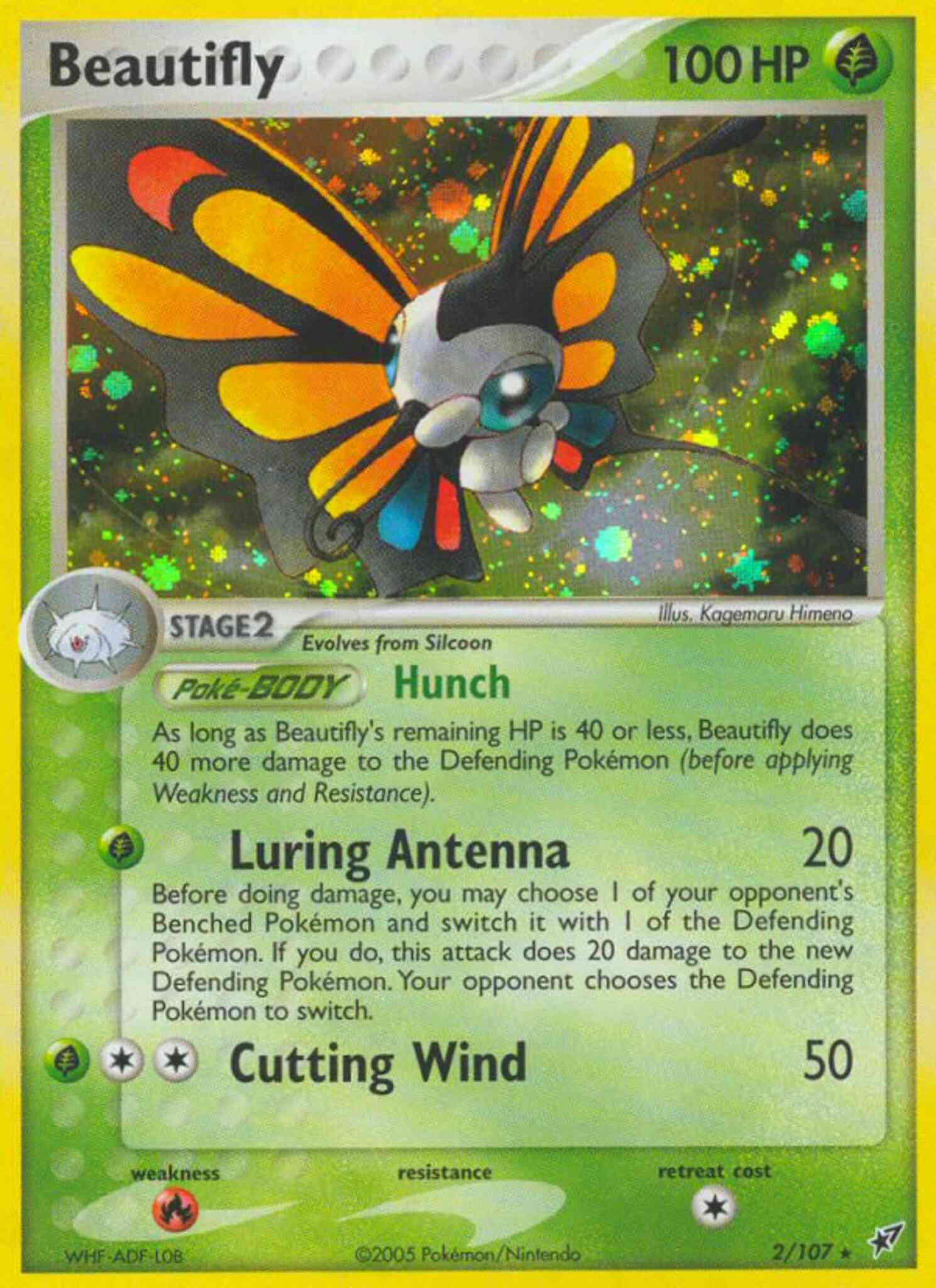 Rare holo ex8-2 – Pokémon Beautifly - 2/107 - Rare Holo [ex8-2] [Holo]