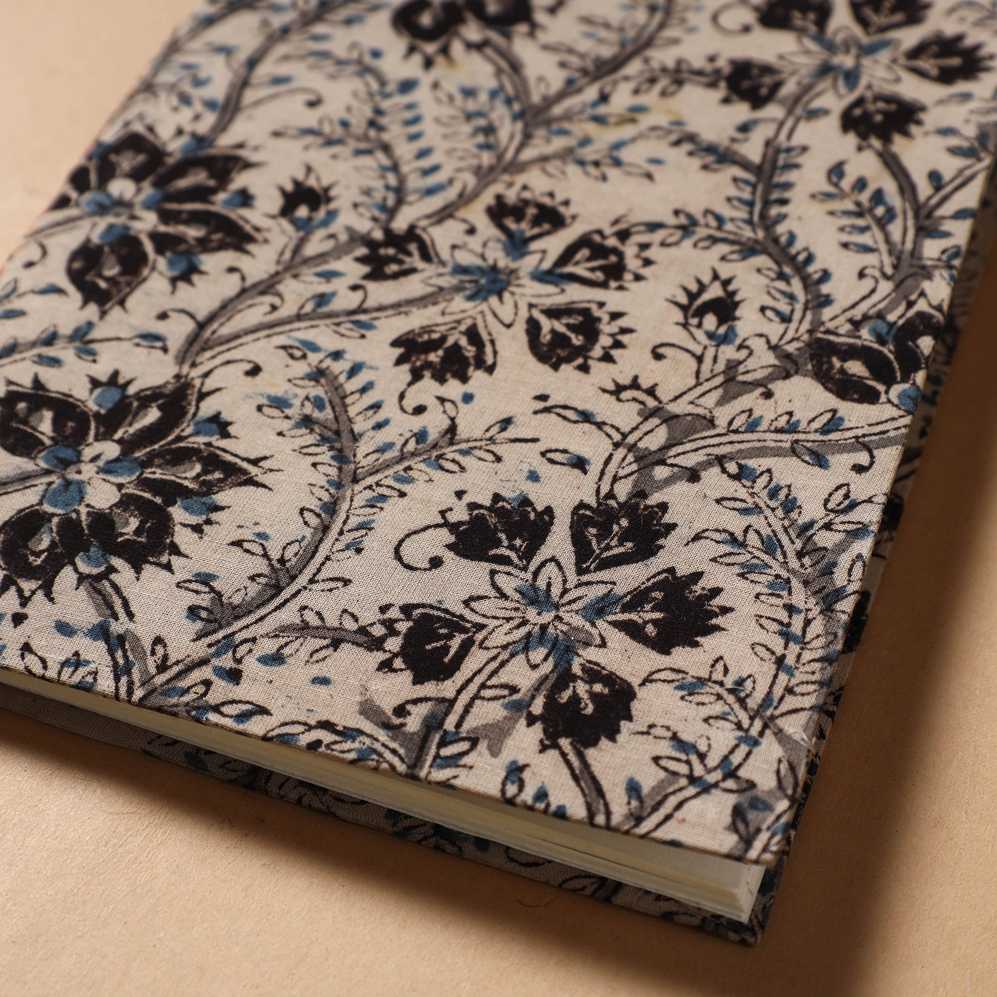 BINDAAS UNLIMITED Beige - Kalamkari Fabric Cover Handmade Paper Notebook (9 x 7 in) - view 2