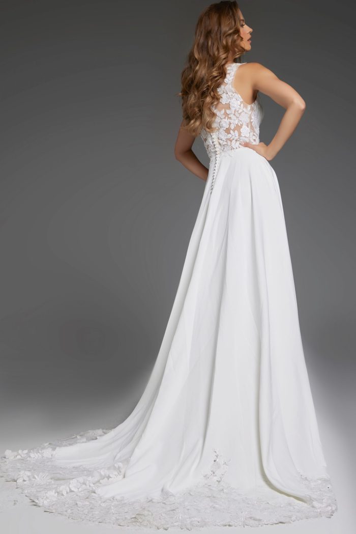 Jovani JB42294 Long Bridal Gown A Line Beaded Wedding Dress - view 2