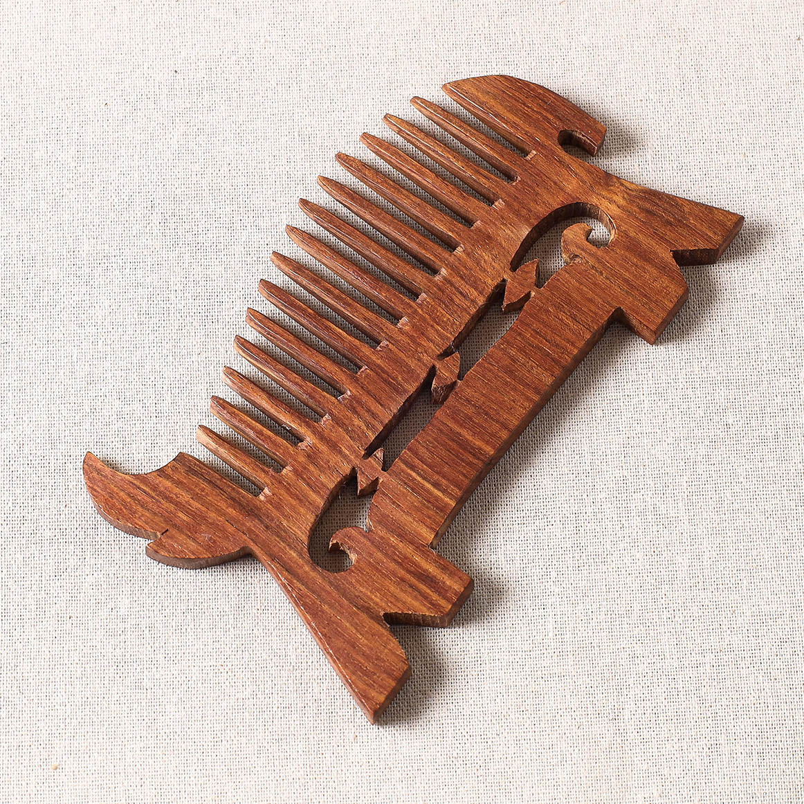 ITOKRI CRAFTS INITIATIVE Bijnor Hand Carved Sheesham Wood Comb (Medium) - view 2