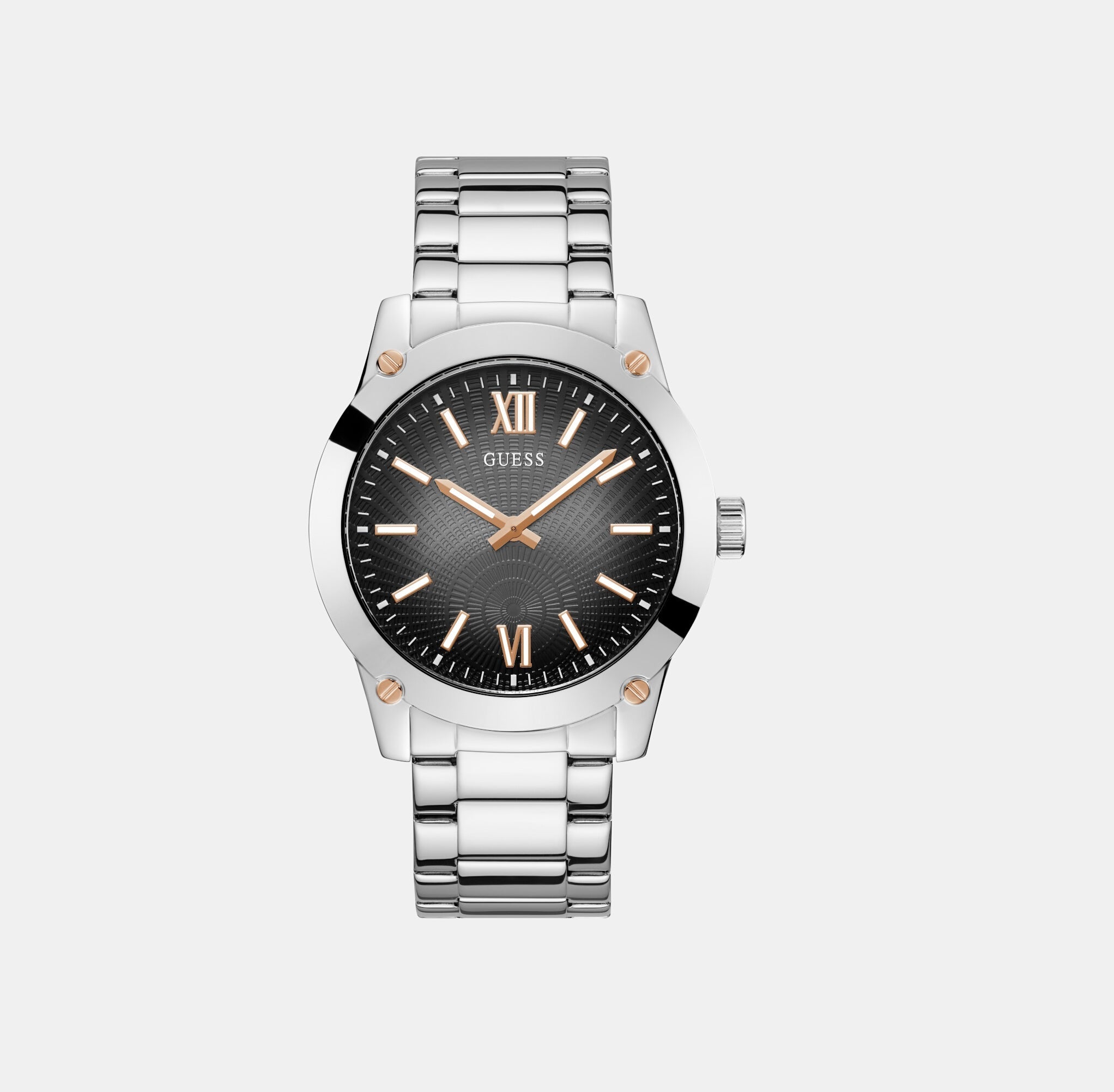 Guess Crescent Men Quartz Grey Dial Analog Stainless Steel Watch GW0574G1