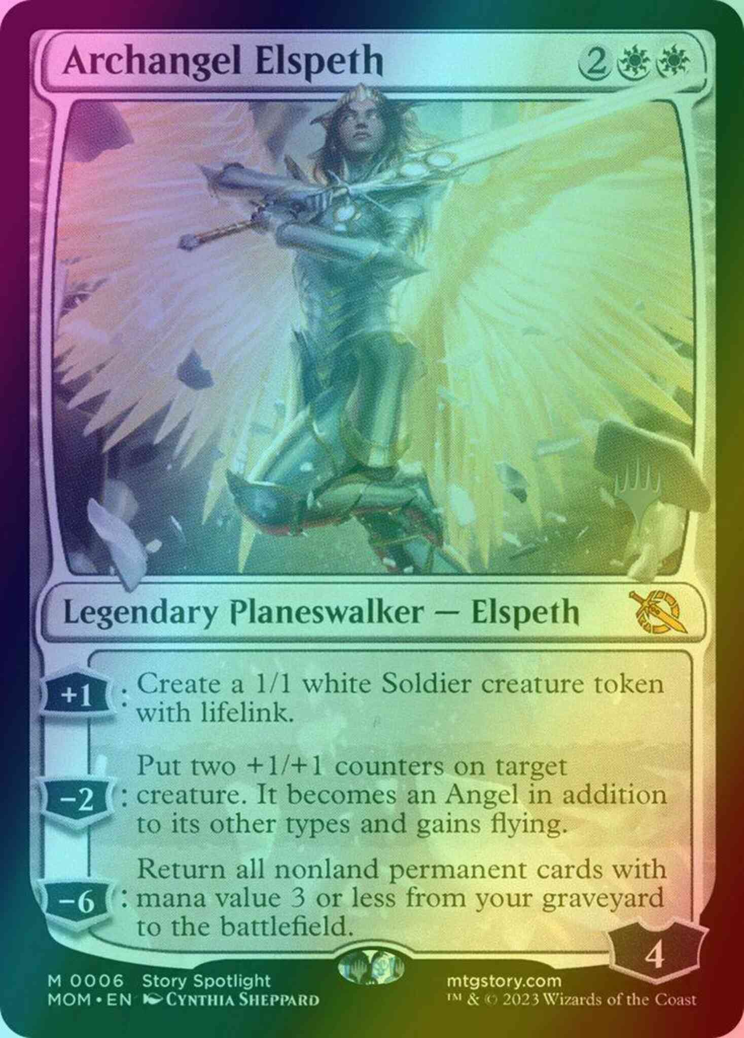 Archangel elspeth 6p – Magic Archangel Elspeth [6p] [Promo Pack] [March of the Machine: Promos] [Foil]