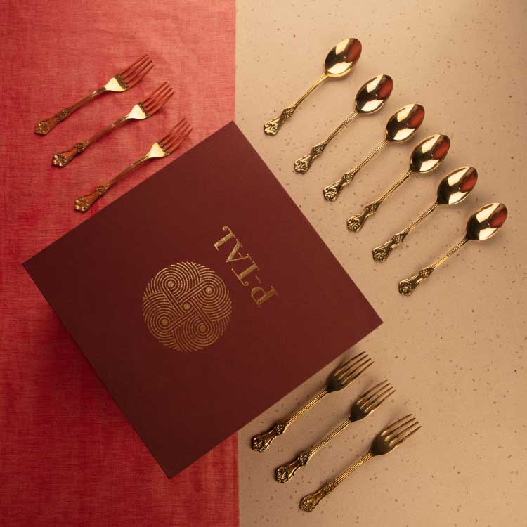 P-TAL Gift Box of Cutlery (Engraved Brass Forks & Spoons) - view 4