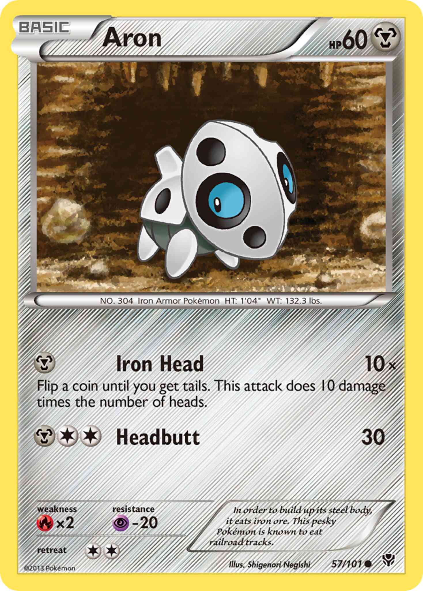Common bw10-57 reverse – Pokémon Aron - 57/101 - Common [bw10-57] [Reverse Holo]