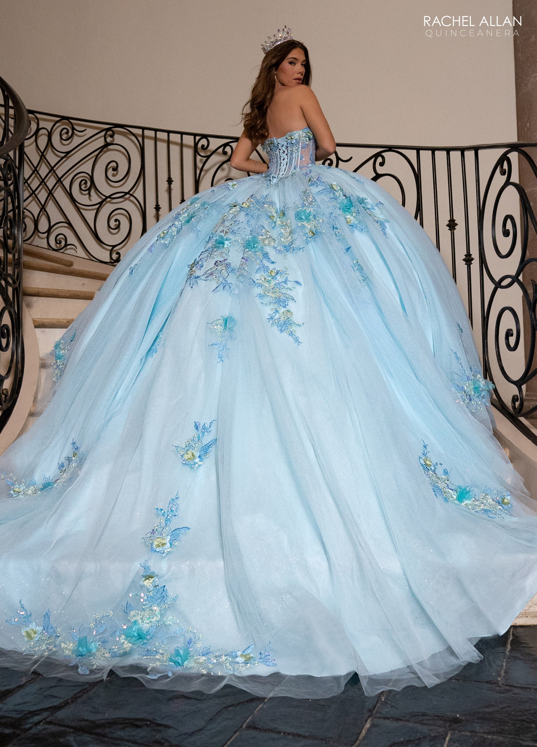 Mary's Bridal Cape Sleeve Quinceanera Dress by Rachel Allan RQ2216 - view 8