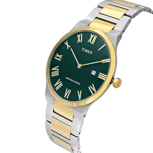 Timex E Class Men Green Round Dial Analog Watch 41mm TWEG23609 - view 2