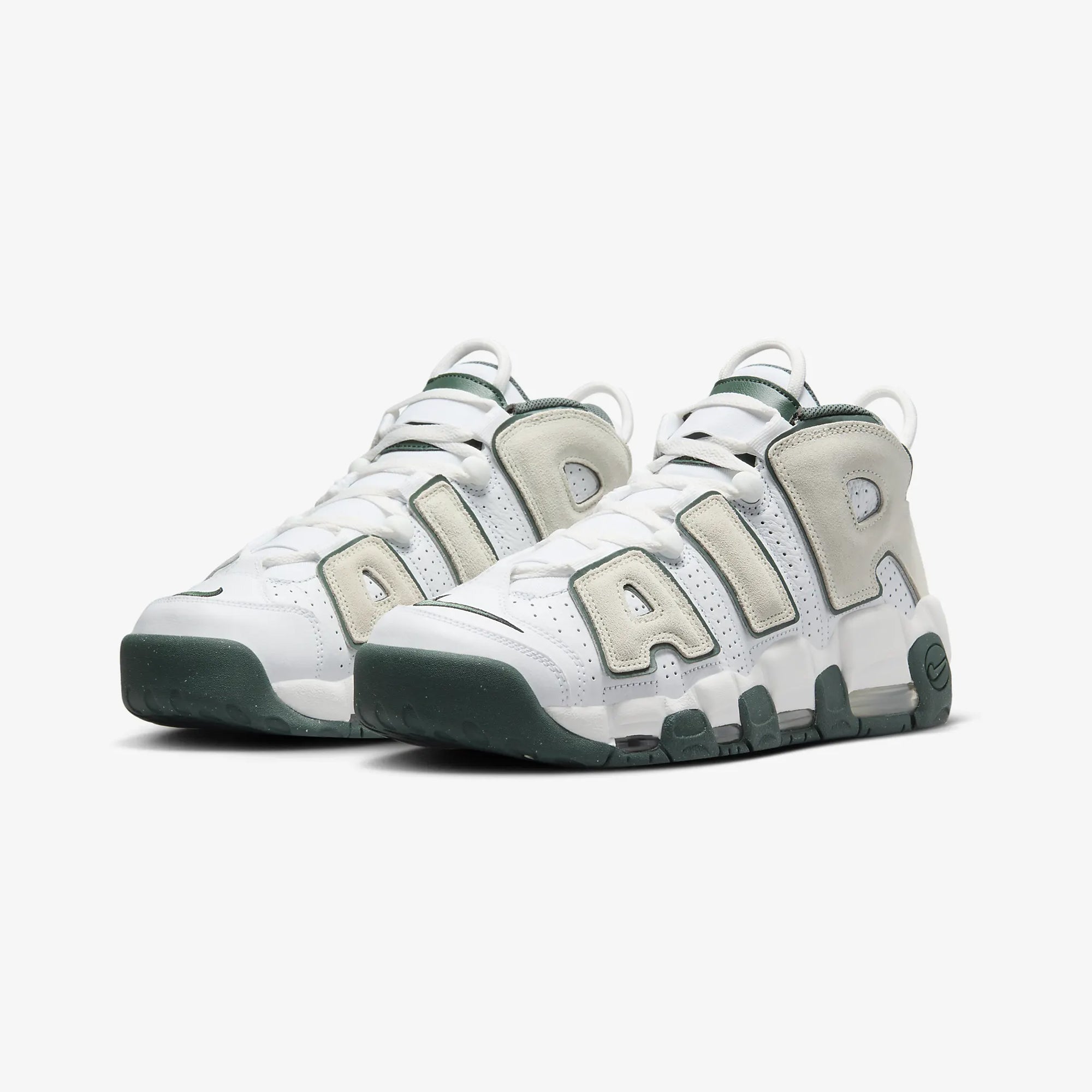 Nike | AIR MORE UPTEMPO '96 { WHITE/SEA GLASS-VINTAGE GREEN - view 2