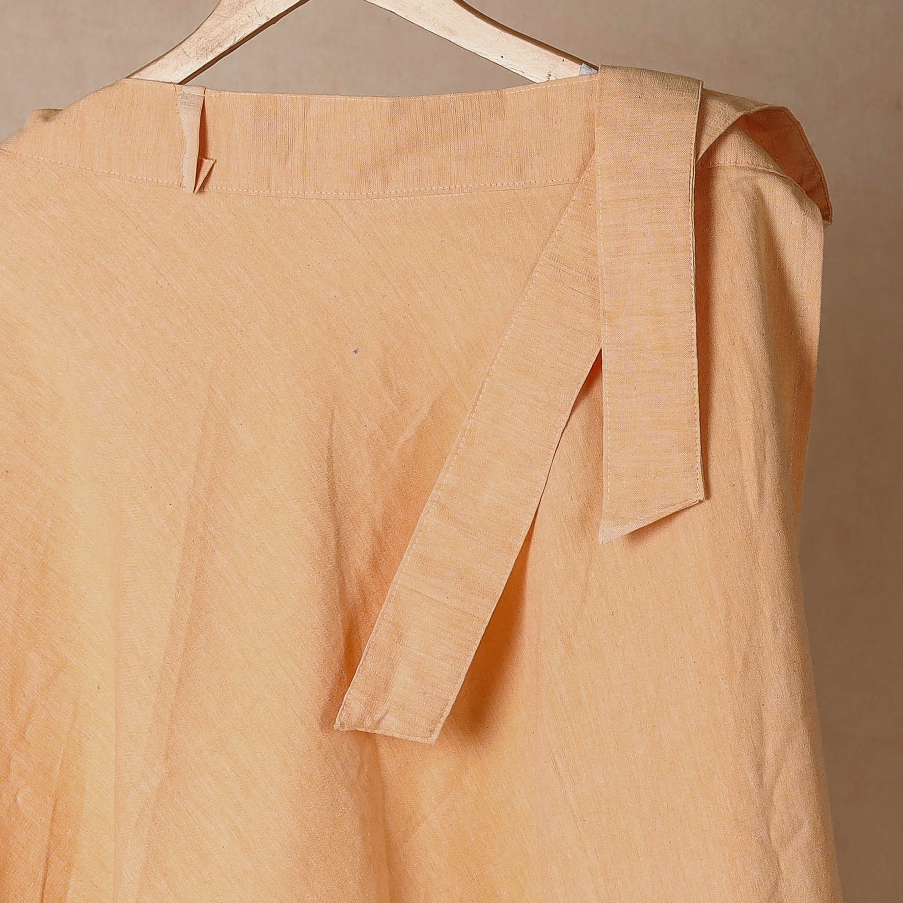 NOORI BAZAR Beige - Plain Handloom Jhiri Cotton Wrap Around Skirt - view 2