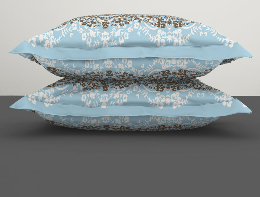 Spaces India Ornamenta Ornate Mineral Blue 100% Cotton King Size Bedsheet - Essentials by Spaces - view 5