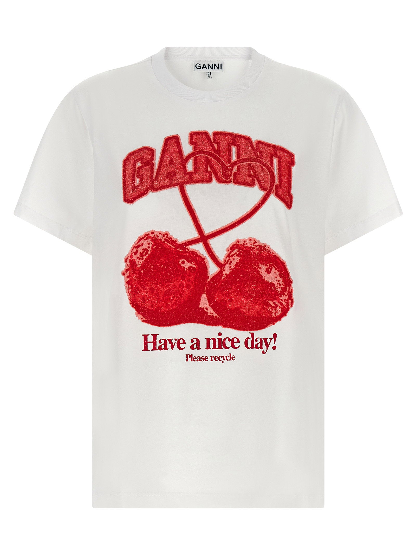 Ganni Cherry T-shirt – 100% organic cotton