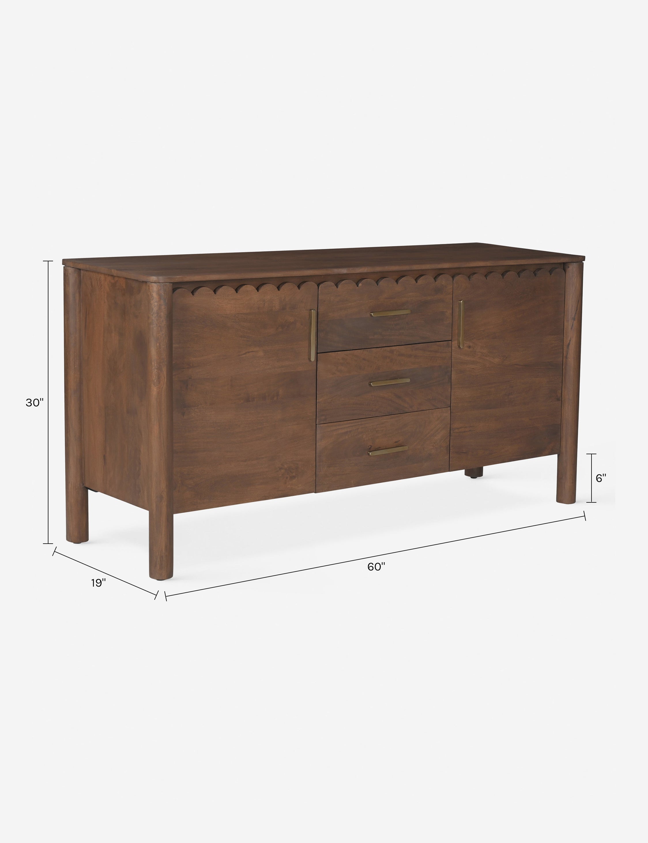 Lulu and Georgia Samantha 3-Drawer Sideboard – Brown - view 8