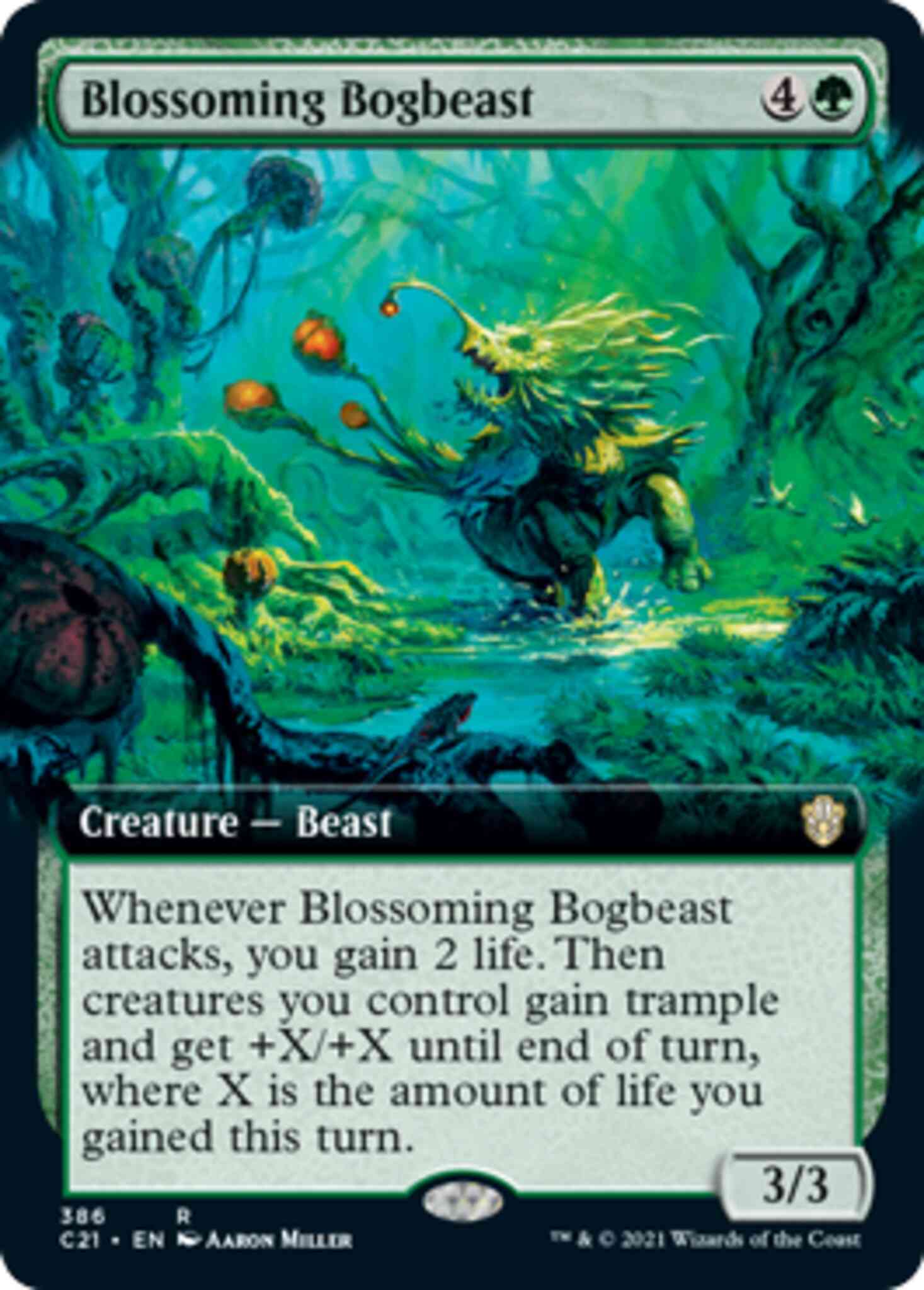Blossoming bogbeast 386 – Magic Blossoming Bogbeast [386] [Extended Art] [Commander 2021] [Non-Foil]