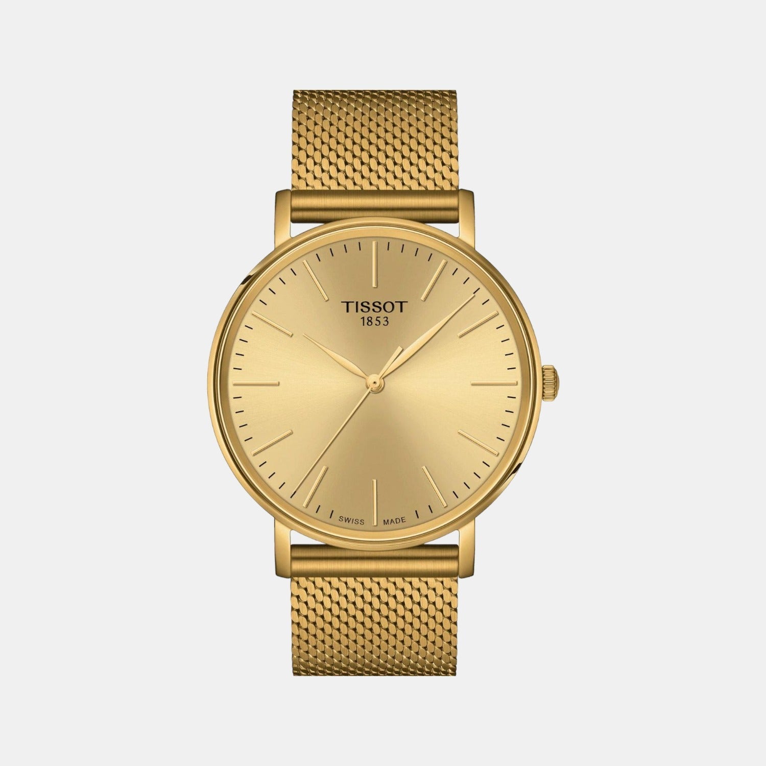 Tissot Everytime Men Quartz Champagne Dial Analog Stainless Steel Watch T1434103302100