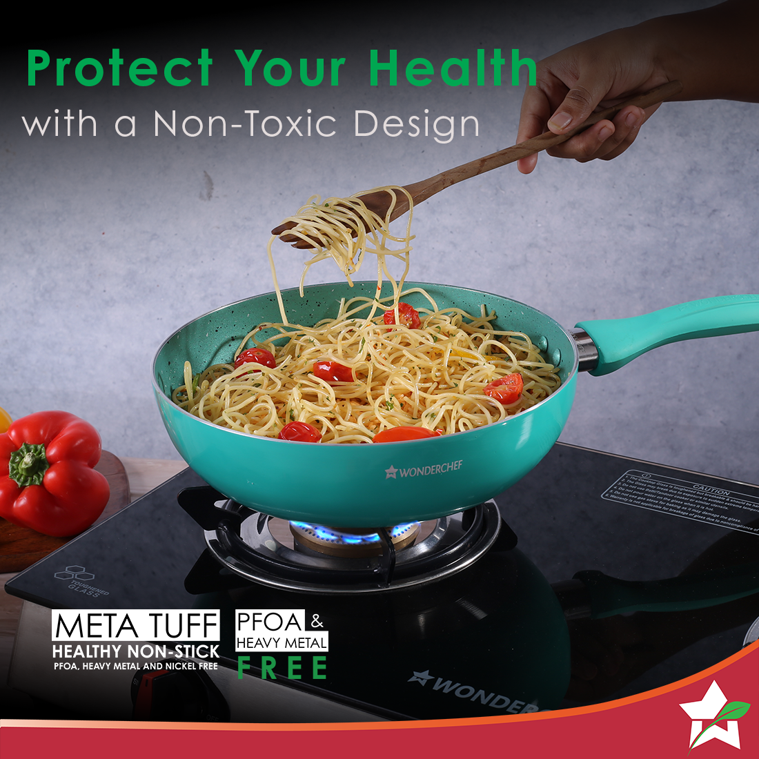 Wonderchef Renewed Celebration Non-stick 24cm Wok - view 6