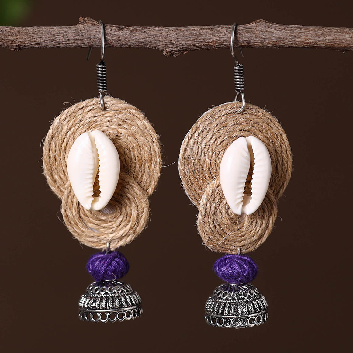 JALPARI Alima German Silver Jute Jhumki Earrings - view 2