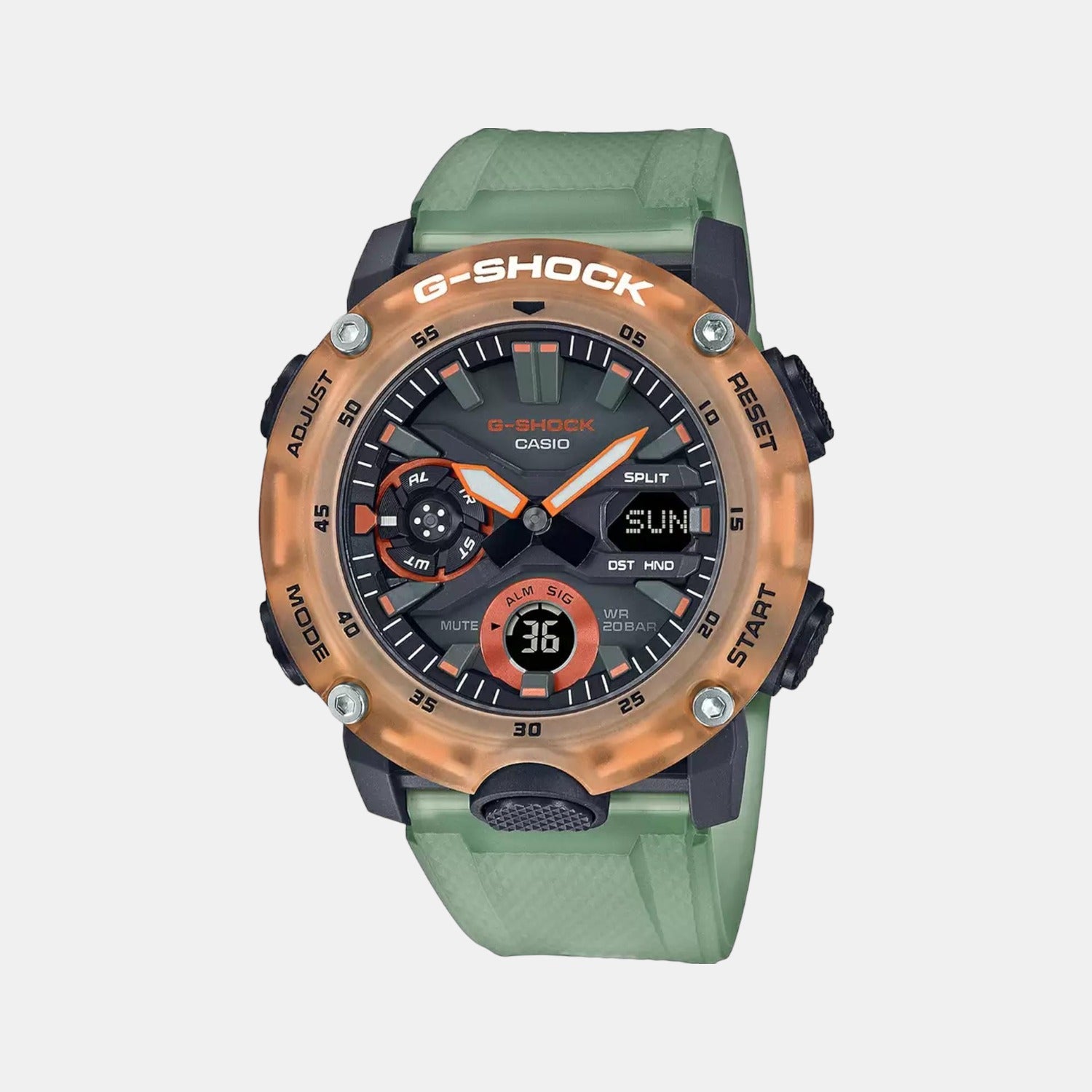Casio G-Shock Men Quartz Green Dial Digital Resin Watch G1114