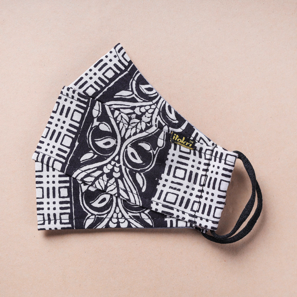 JALPARI Bagh Block Printed Cotton 3 Layer Maska Snug Fit Face Cover