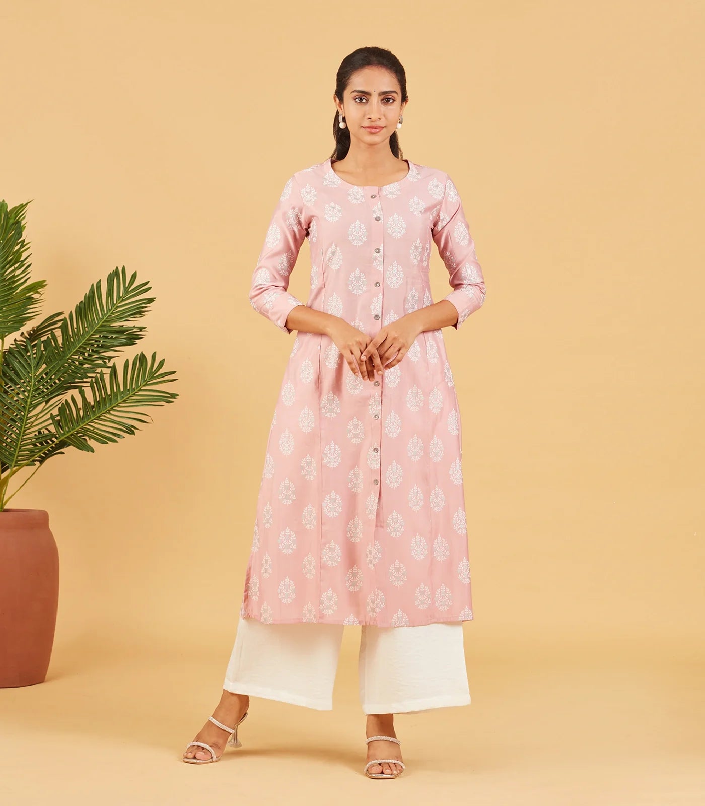 RmKV Peach Printed Kurta - view 2