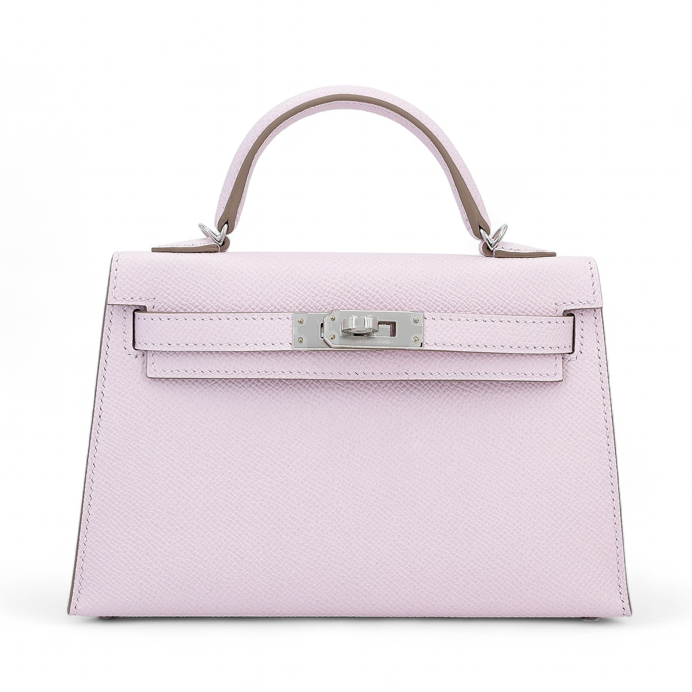Cop Underdog HERMÈS Mini Kelly II Mauve Pale (09) Epsom Palladium hardware