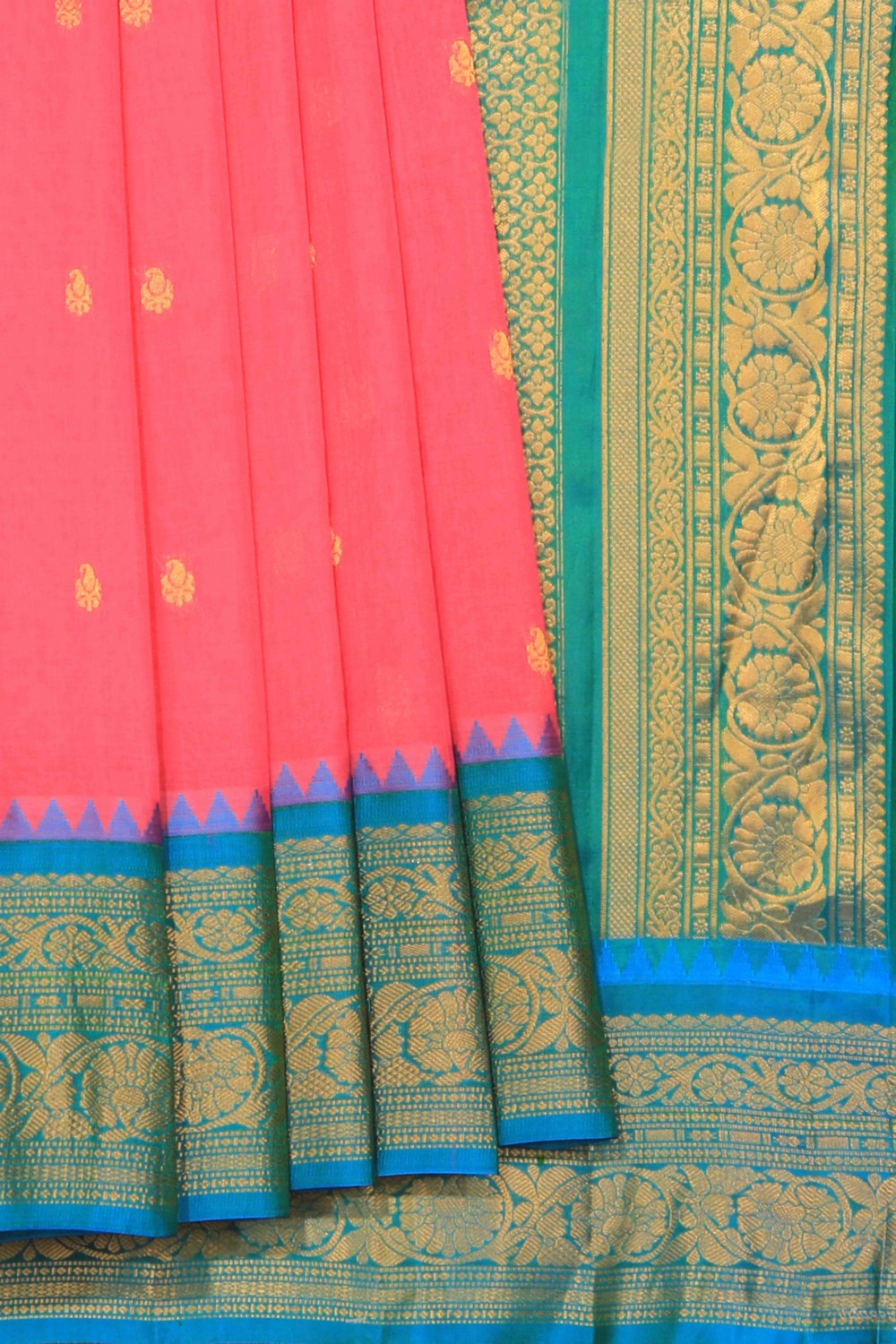 Kalanjali Gadwal Cotton Silk Pink Saree – Women's