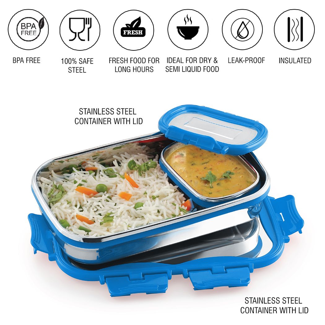 Cello Click It Stainless Steel Lunch Box, Big - view 5