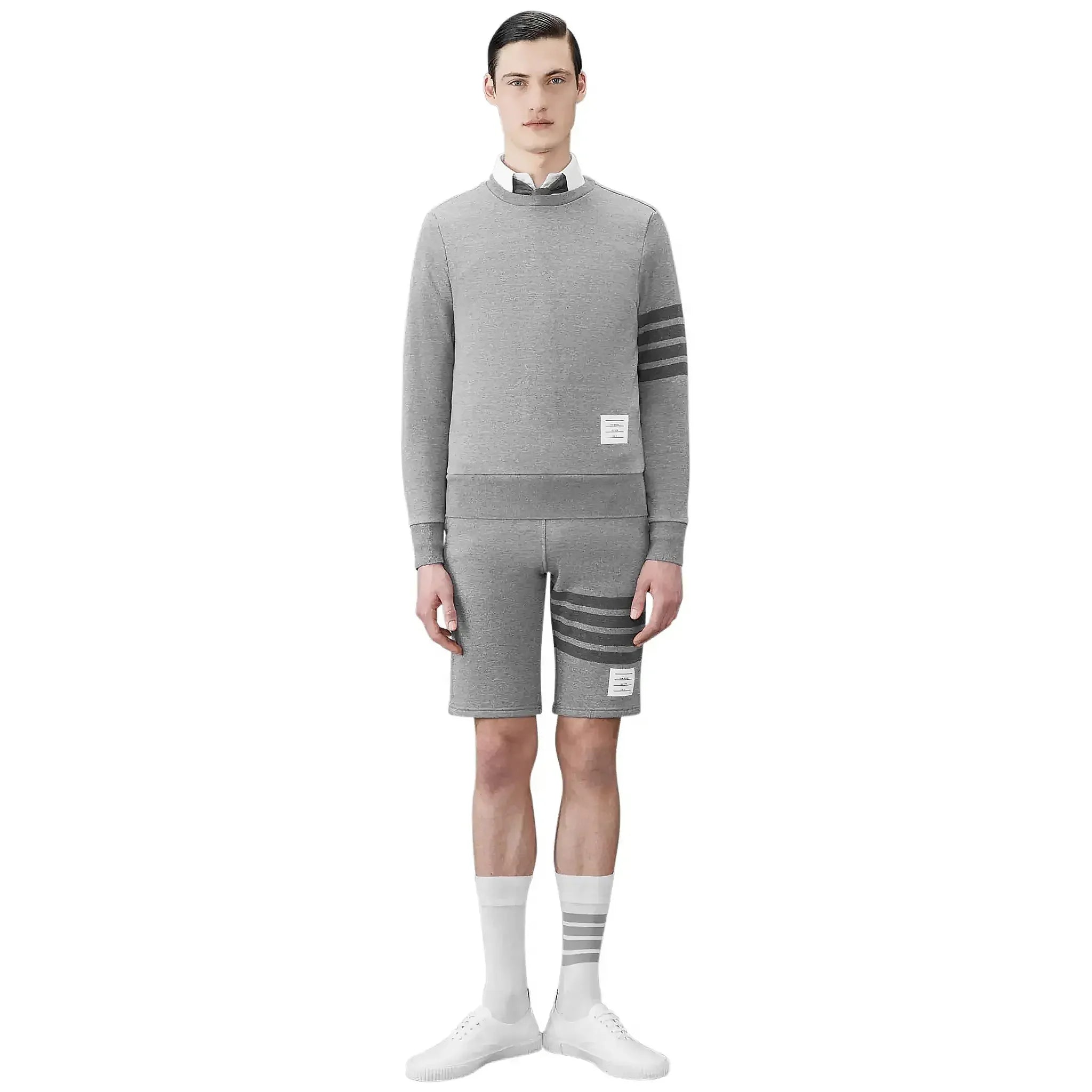 Thom Browne Classic Loopback 4-Bar Grey Sweat Shorts - view 5