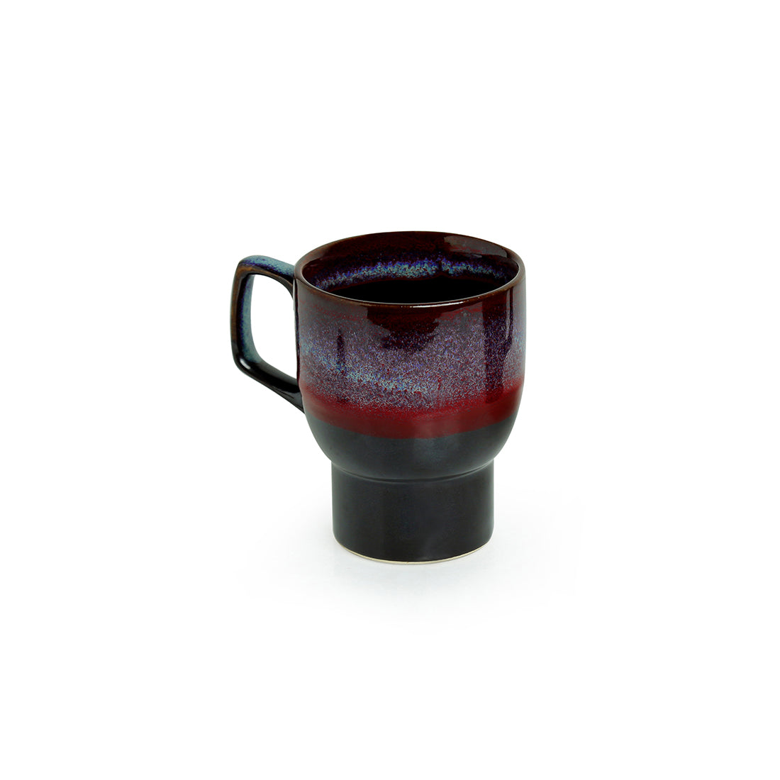 EXCLUSIVELANE 'Crimson Caldera' Hand Glazed Studio Pottery Ceramic Coffee & Tea Mugs (Set Of 2) - view 3