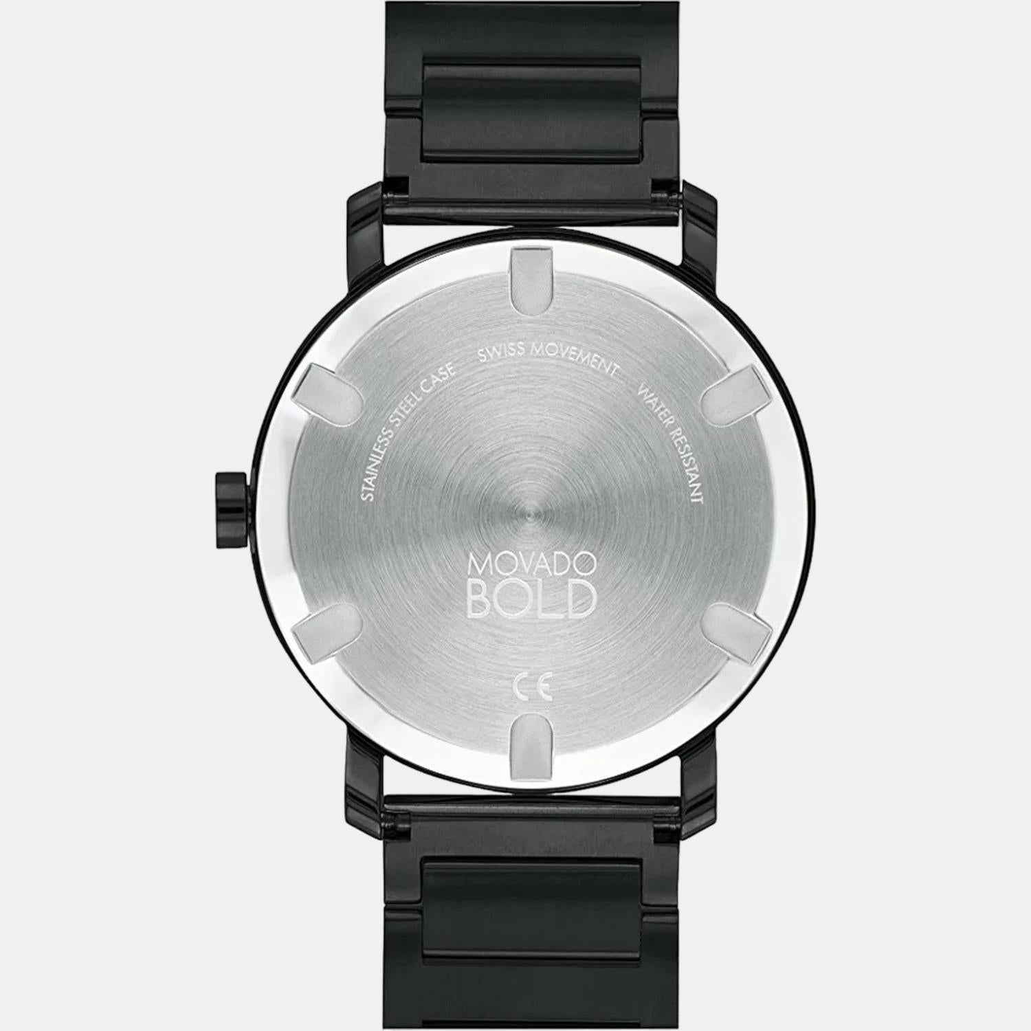Movado Bold Evolution Men Quartz Black Dial Analog Stainless Steel Watch 3600752 - view 3