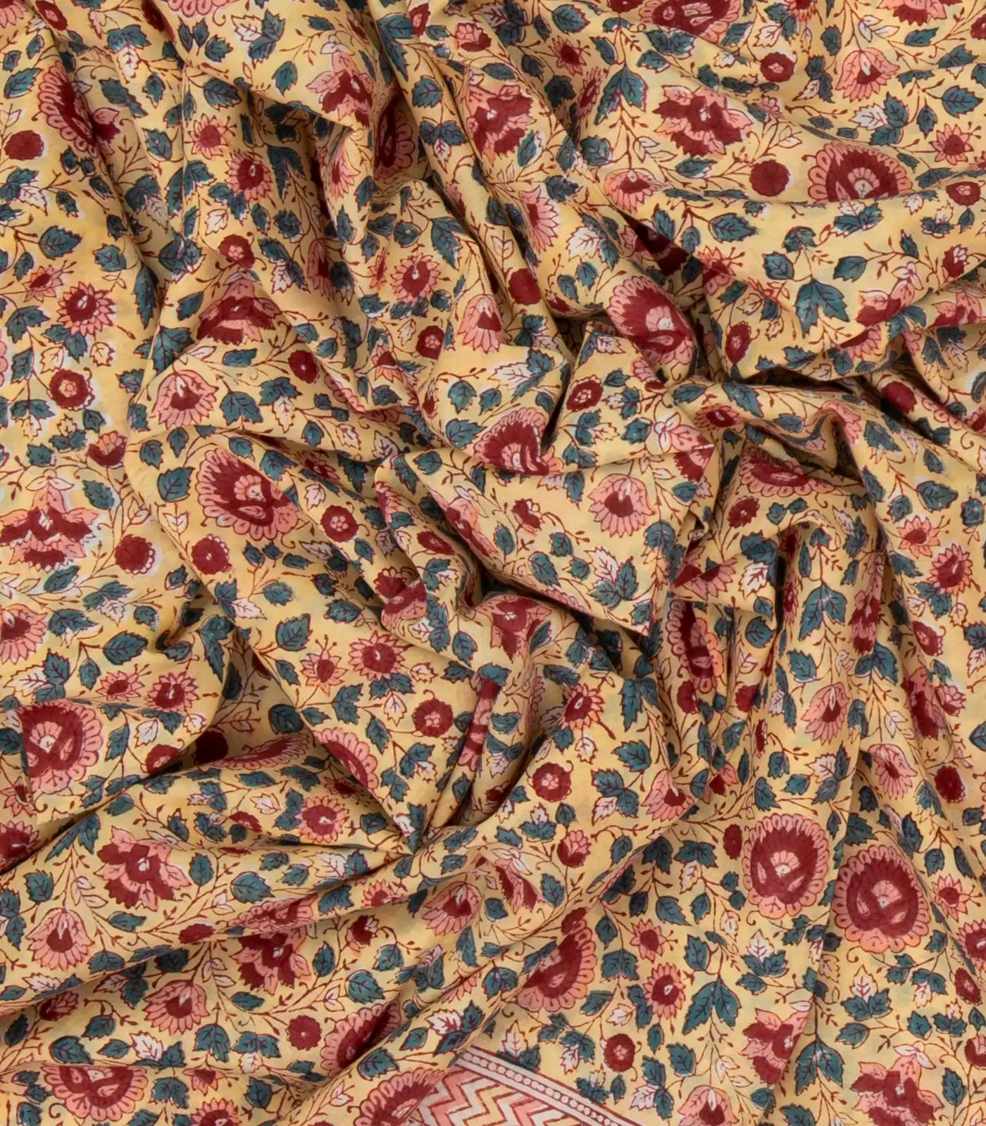 RmKV Sandal Woven Jaipur Cotton Saree Printed And Floral Motifs - view 3