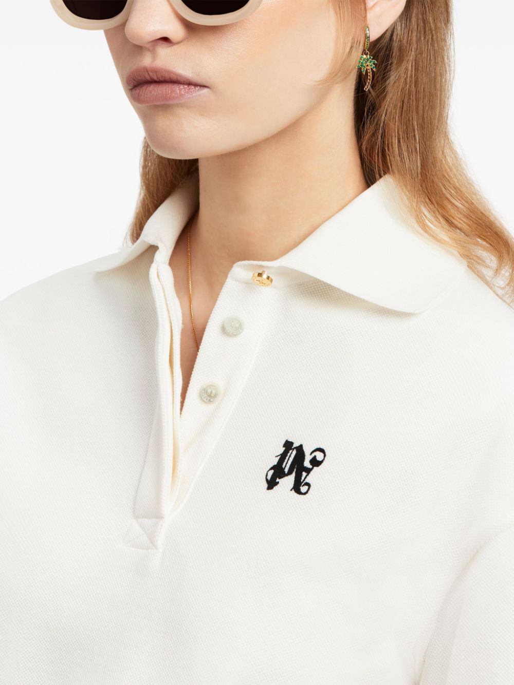 Palm Angels Monogram cropped polo shirt - view 3