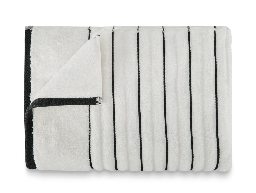 Spaces India White/Ash - White 100% Cotton Bath Towel - Exotica By Spaces - view 3