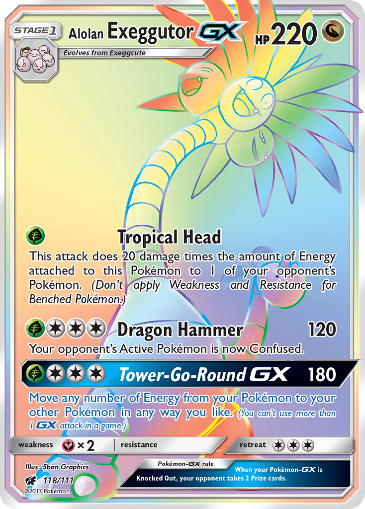 Rare secret sm4-118 – Pokémon Alolan Exeggutor-GX - 118/111 - Rare Secret [sm4-118] [Secret] - Alolan Exeggutor-GX - 118/111 - Rare Secret