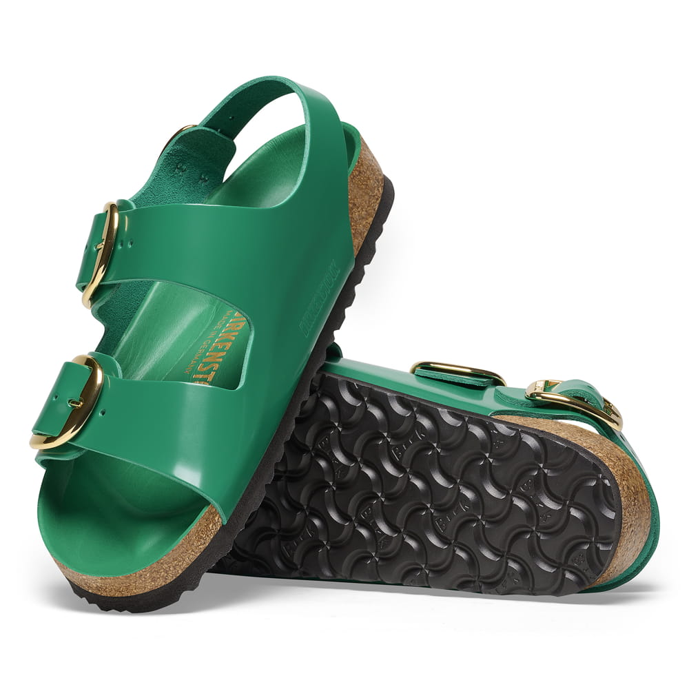 Birkenstock Milano Big Buckle Natural Leather Patent