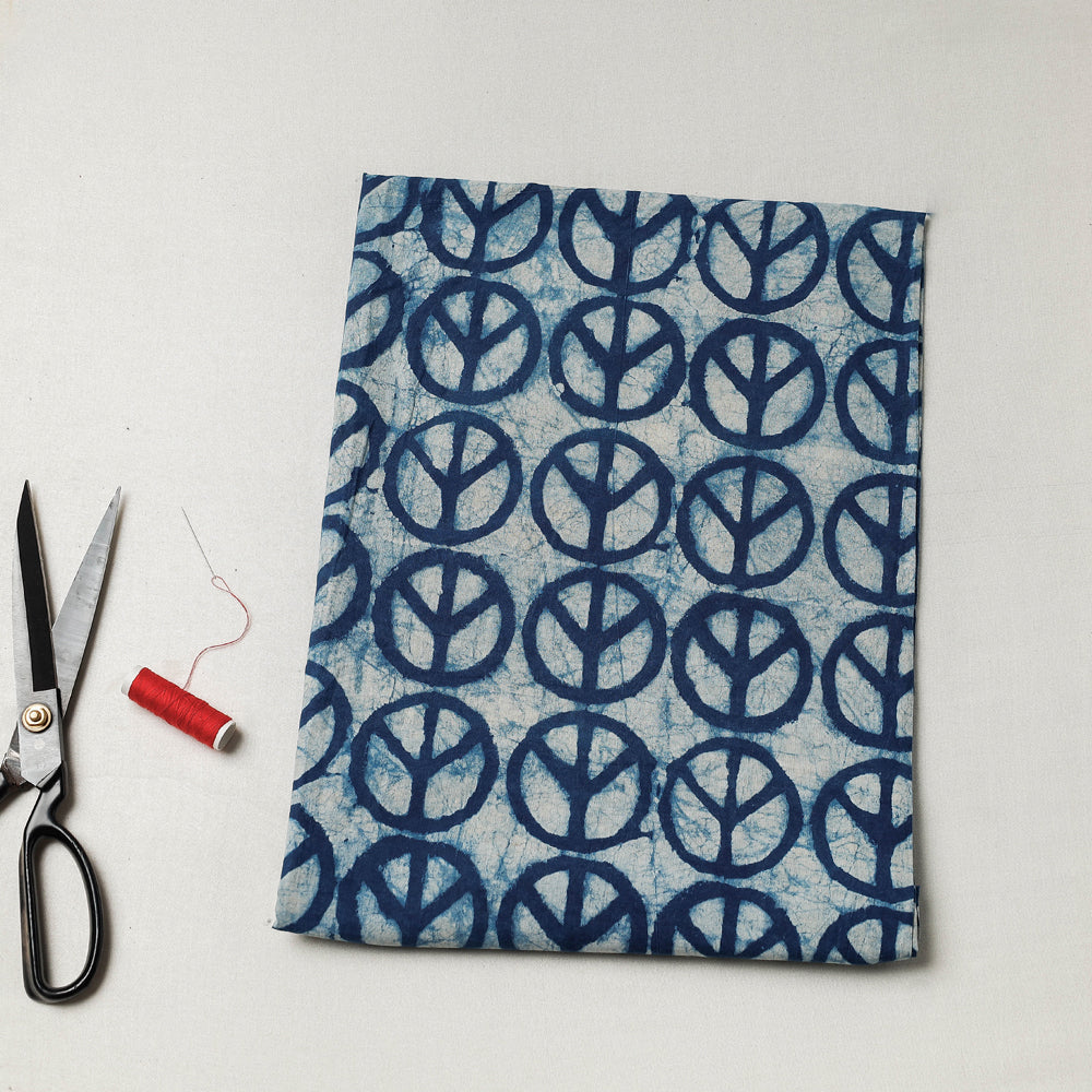 BINDAAS UNLIMITED Blue - Bindaas Block Art Printed Cotton Natural Dyed Precut Fabric