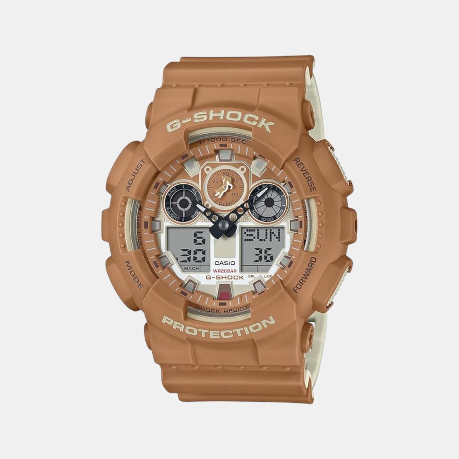Casio G-Shock Men Quartz Orange Dial Analog-Digital Resin Watch G1641