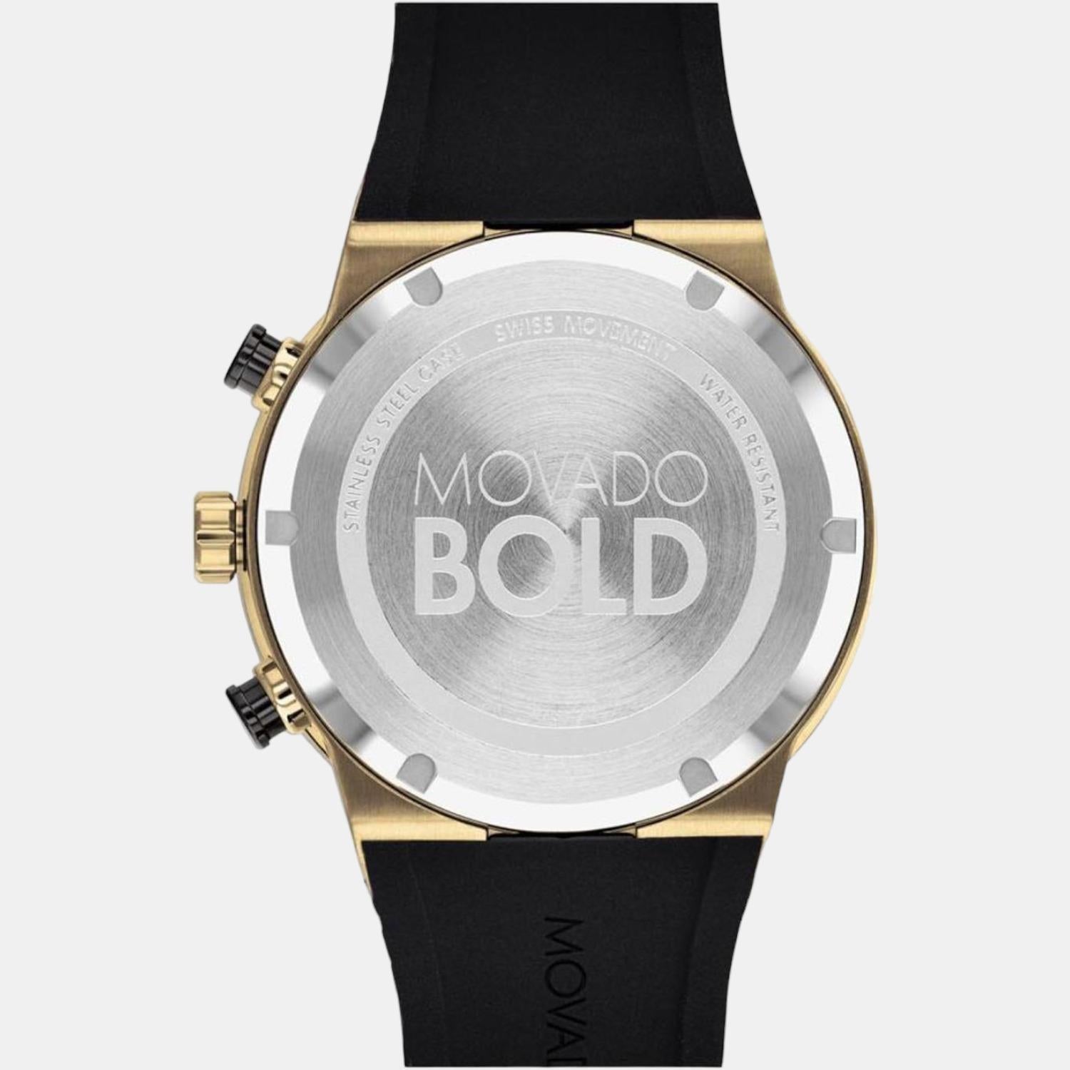 Movado Bold Men Quartz Black Dial Analog Silicone Watch 3600712 - view 3