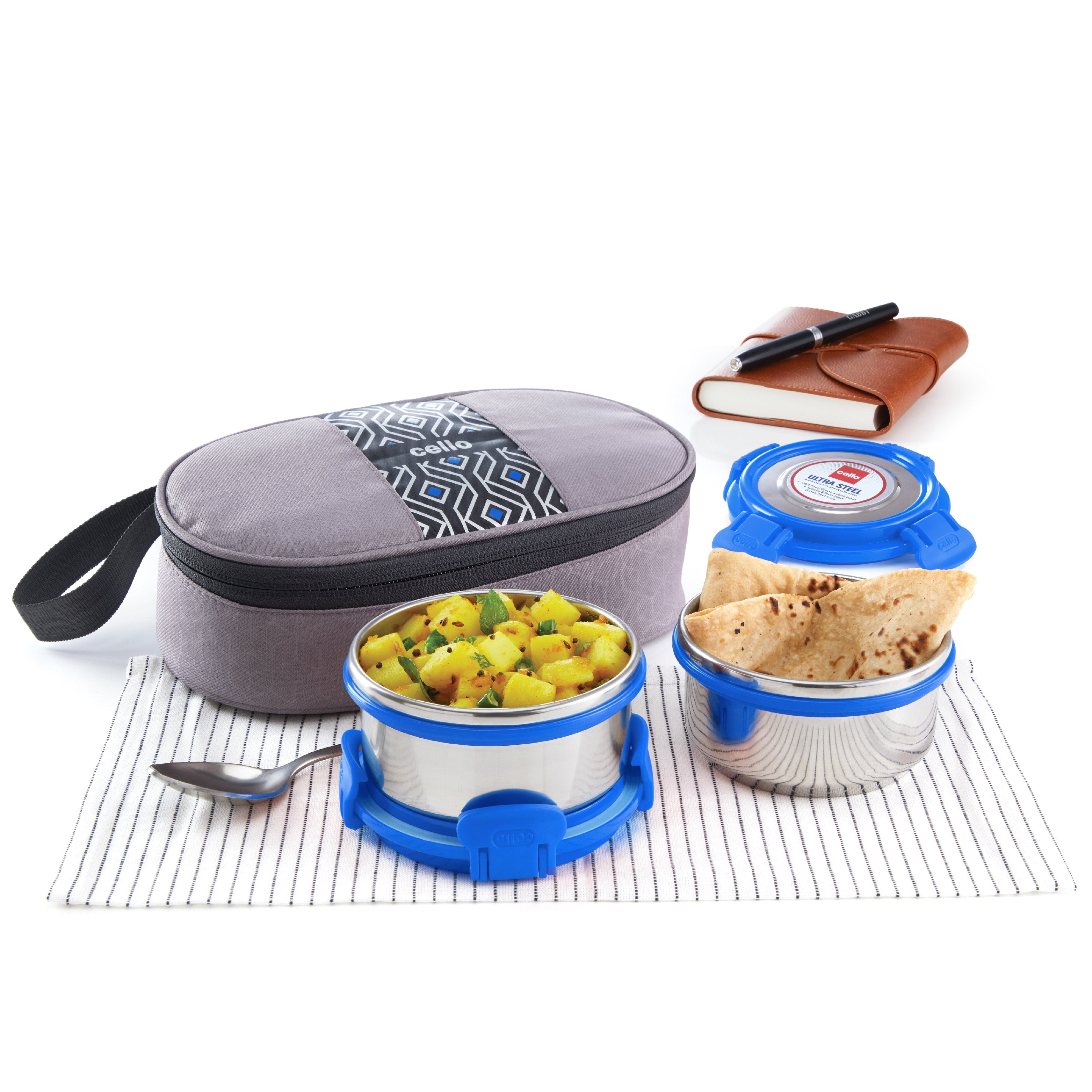 Cello MF Ultra Stainless Steel Lunch Box with Jacket, Set of 2 - view 2
