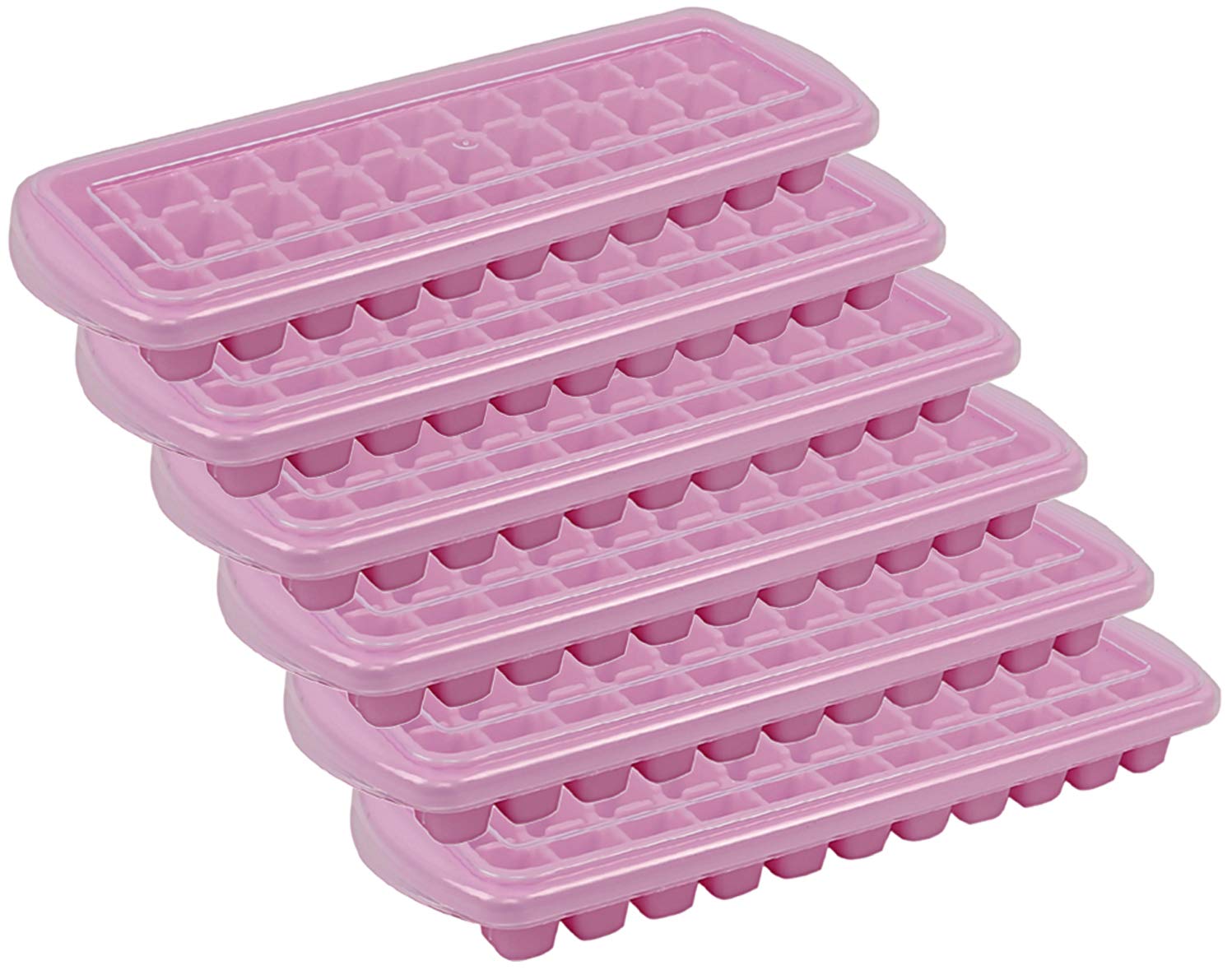 Heart Home Silicone BPA Free Reusable Ice Cube Trays with Removable Lid Set of 6, 32 Cubes - (CTHH018926)